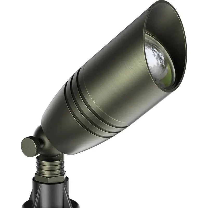 Brass Landscape Spotlights 1-Pack with MR16 Bulb(S02), 12V Low Voltage Landscape Lighting 2700K by Outdoor Solar Outlet