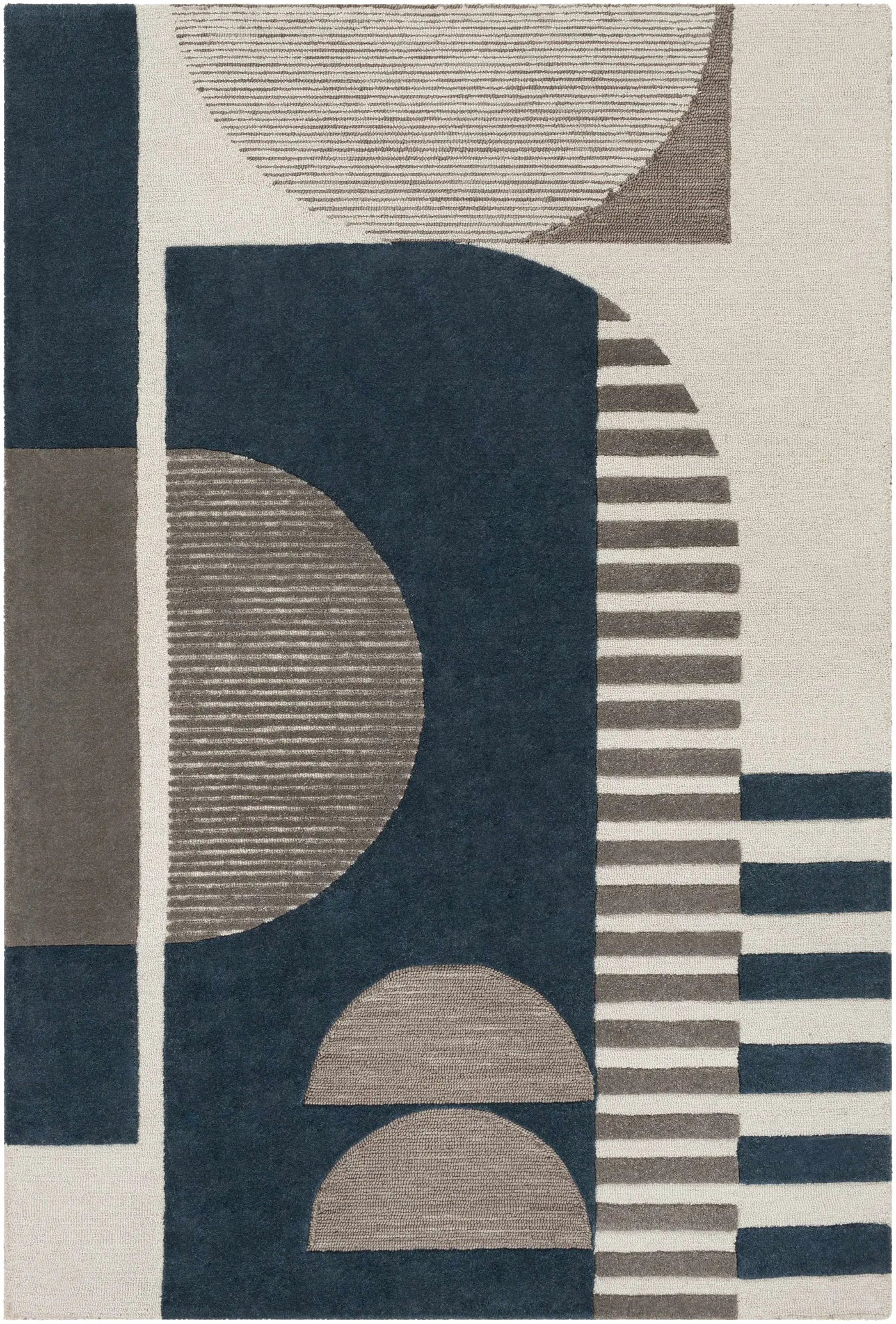 Brooklyn Blue&Gray Modern Wool Rug by Boutique Rugs