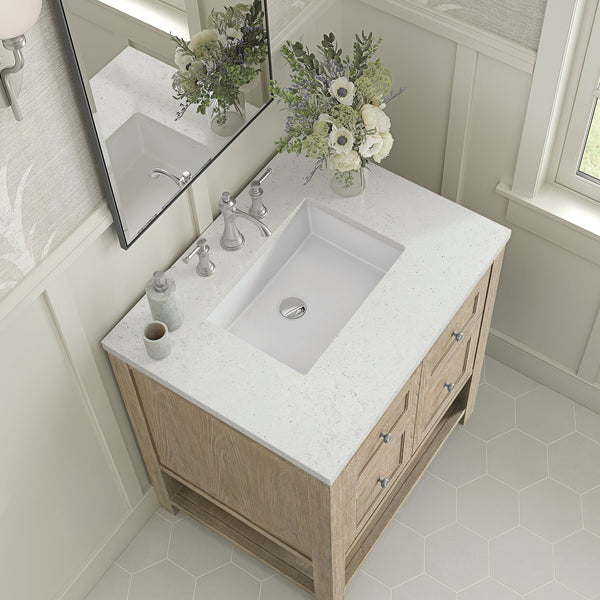 James Martin Breckenridge 30" Single Bathroom Vanity, Whitewashed Oak