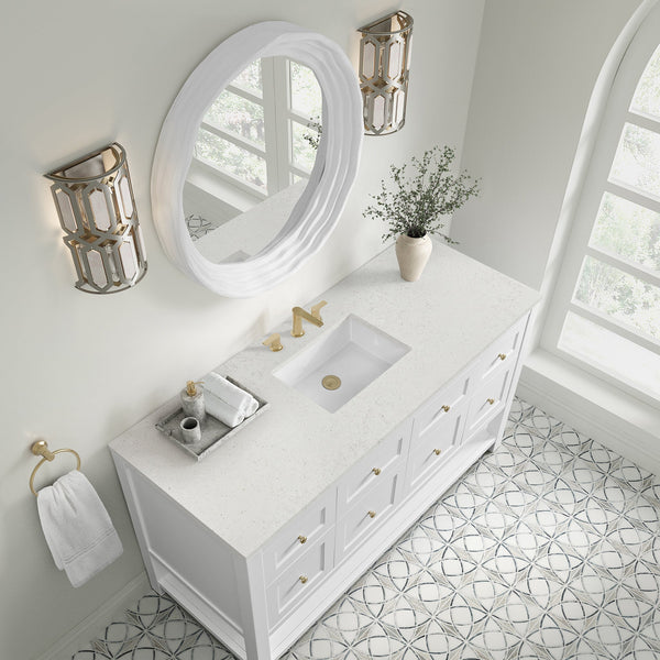 James Martin Breckenridge 60" Single Bathroom Vanity, Bright White