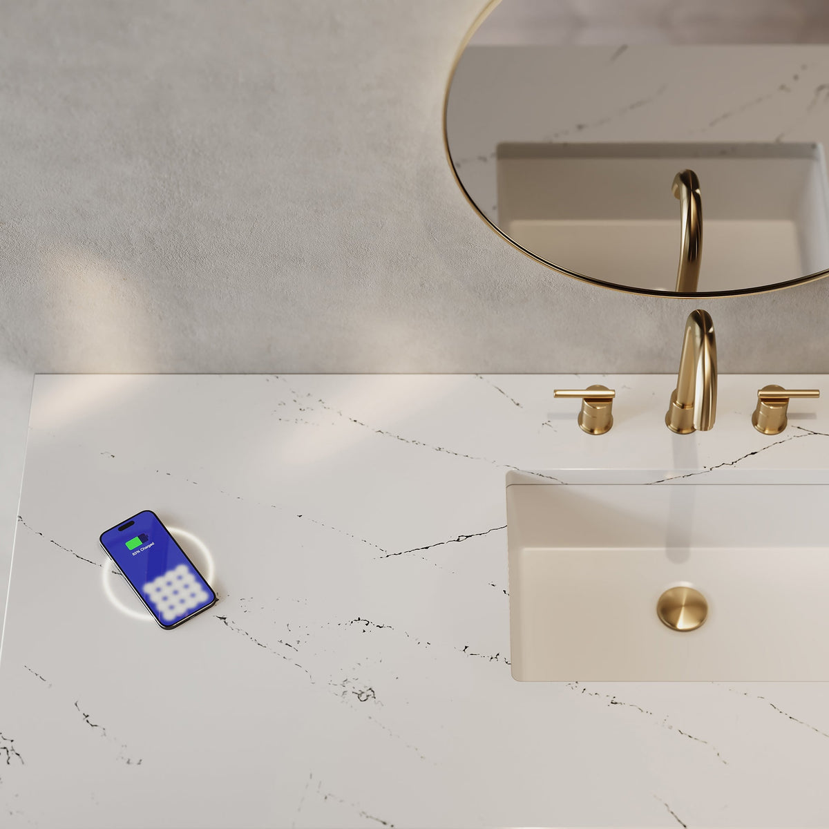 James Martin Breckenridge 60" Single Bathroom Vanity, Smokey Celadon with Ethereal Noctis (Silestone, FreePower) countertop