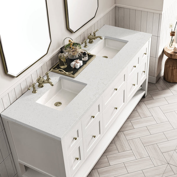 James Martin Breckenridge 72" Double Bathroom Vanity, Bright White