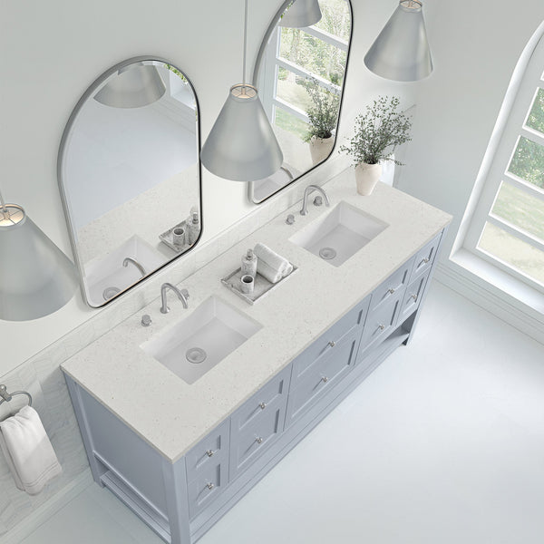 James Martin Breckenridge 72" Double Bathroom Vanity, Serenity Blue