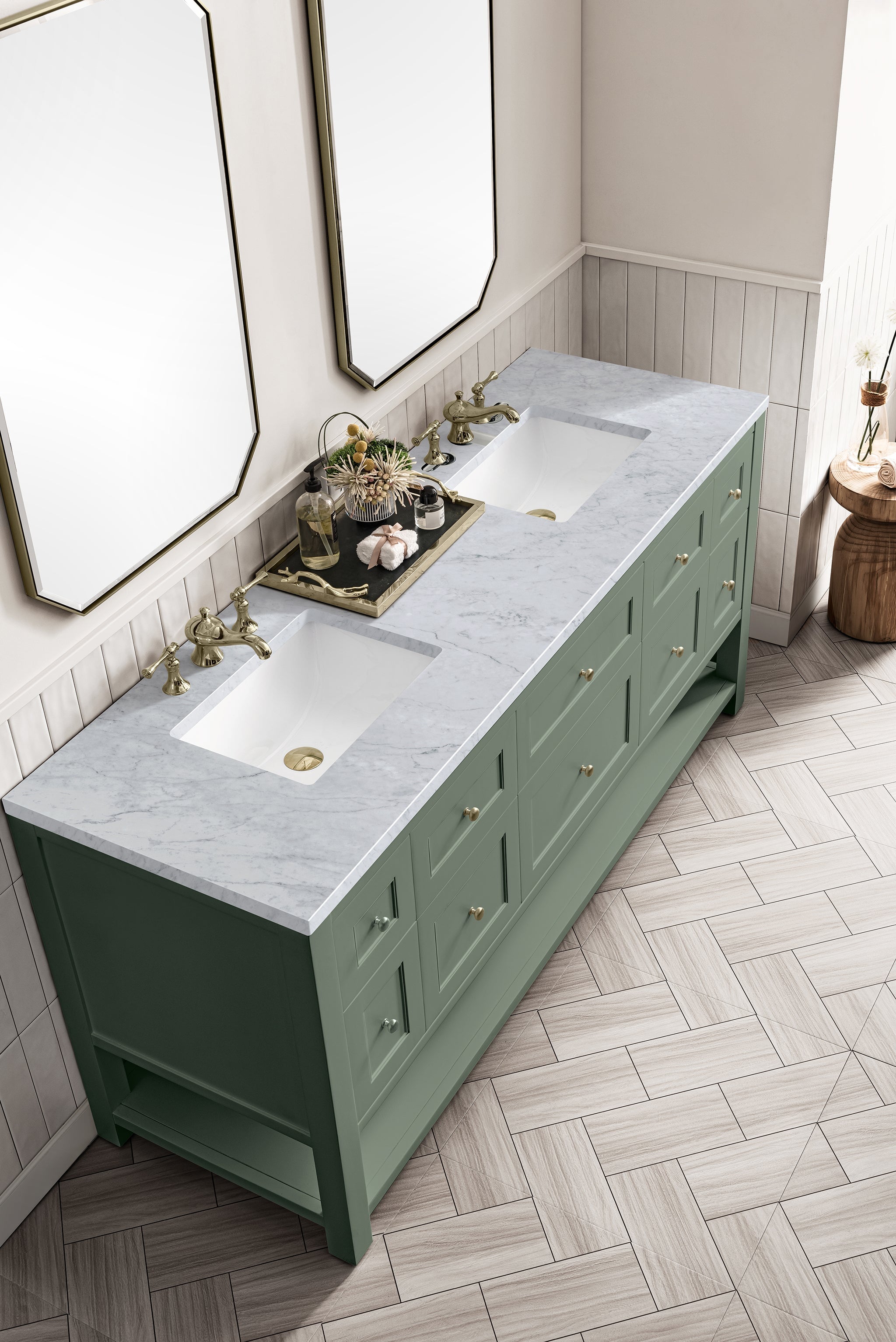 James Martin Breckenridge 72" Double Bathroom Vanity, Smokey Celadon by James Martin