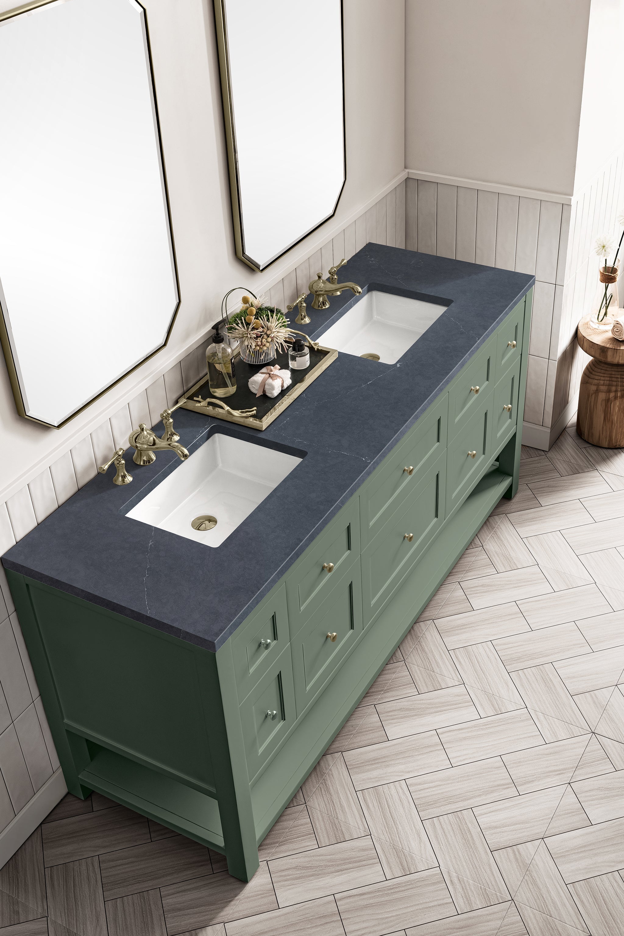 James Martin Breckenridge 72" Double Bathroom Vanity, Smokey Celadon by James Martin