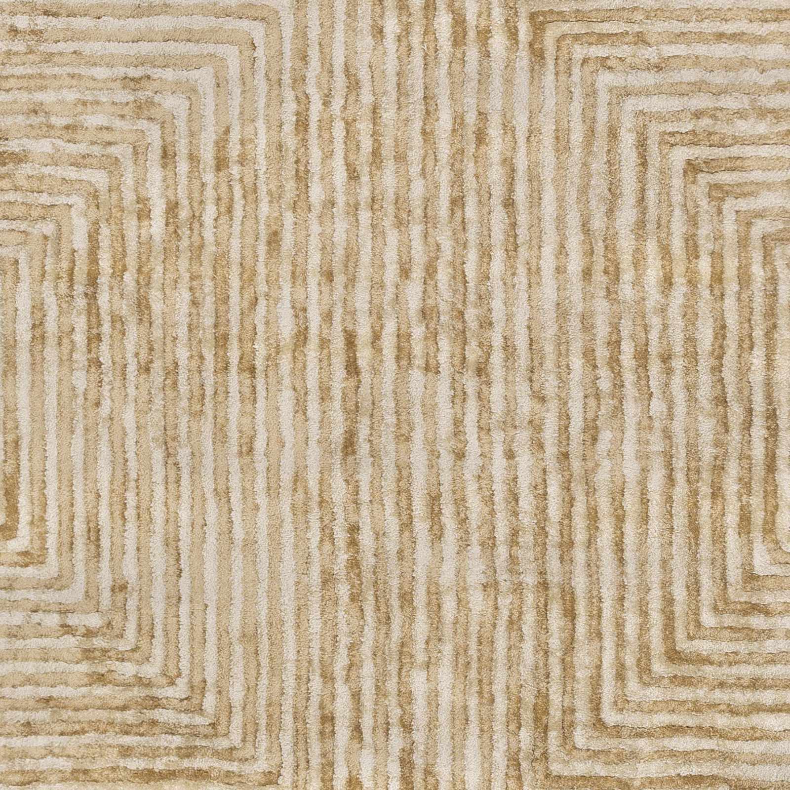 Quartz Patterned Sheen Beige Viscose Rug by Boutique Rugs