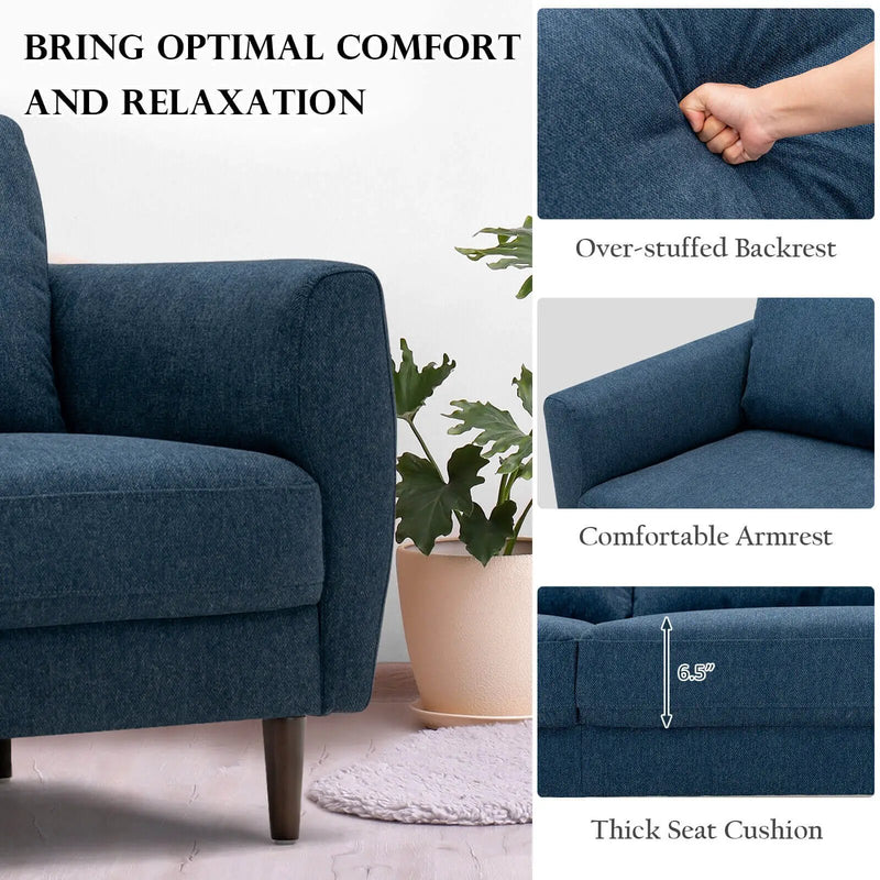 2 Pieces Upholstered Sofa Set with Removable Cushion Covers by DirectDeals