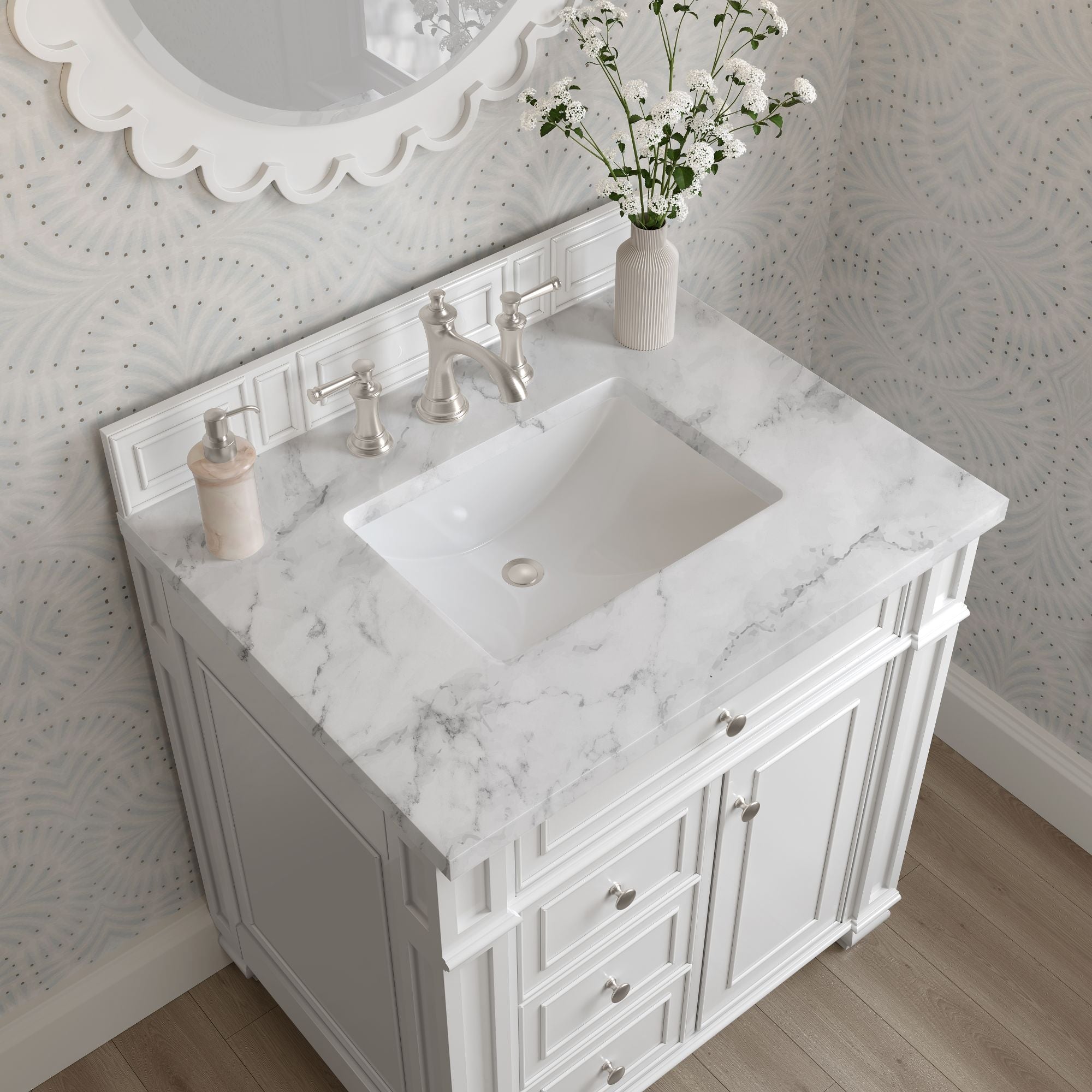 James Martin Bristol 30" Single Bathroom Vanity, Bright White by James Martin
