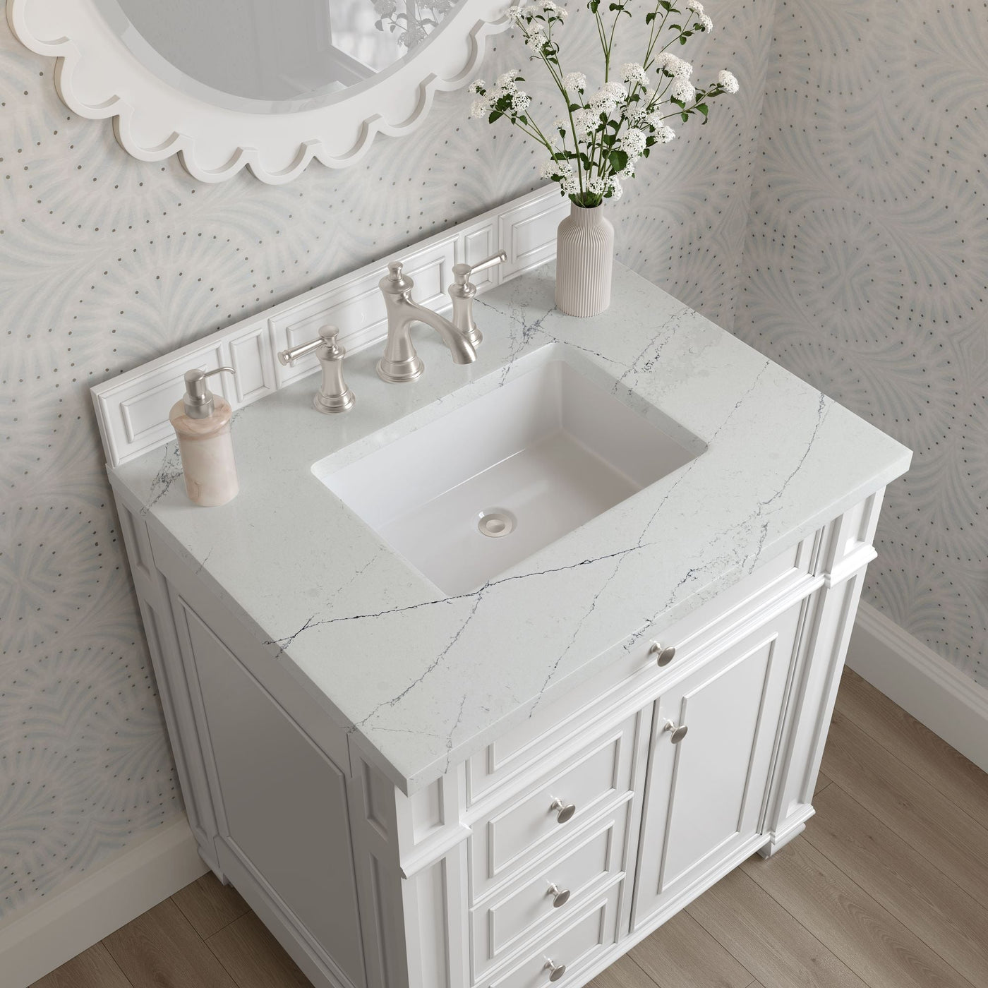 James Martin Bristol 30" Single Bathroom Vanity, Bright White by James Martin