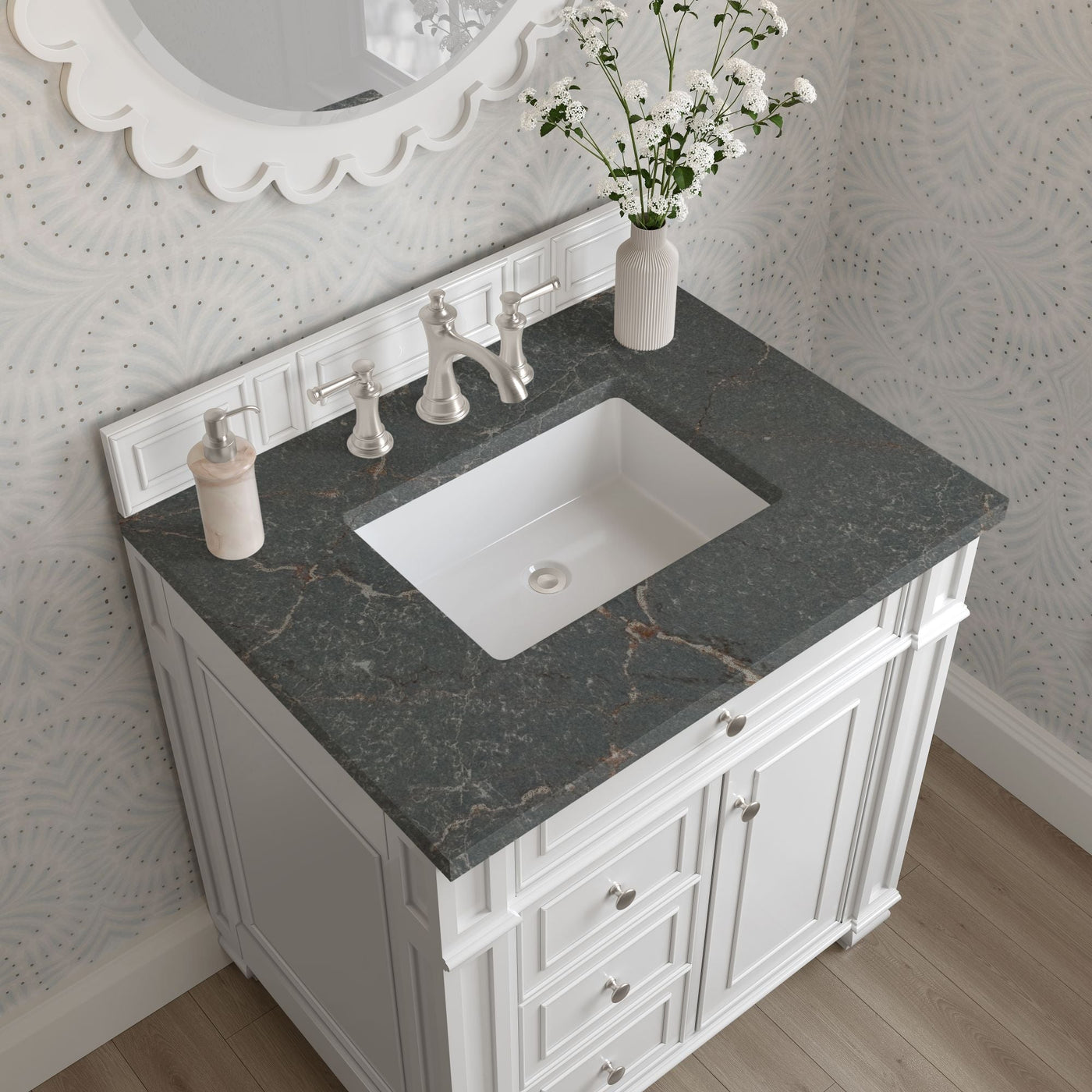 James Martin Bristol 30" Single Bathroom Vanity, Bright White by James Martin