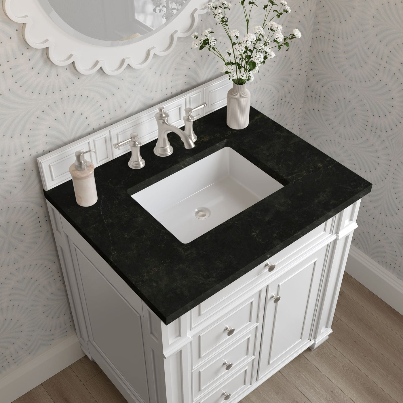 James Martin Bristol 30" Single Bathroom Vanity, Bright White by James Martin