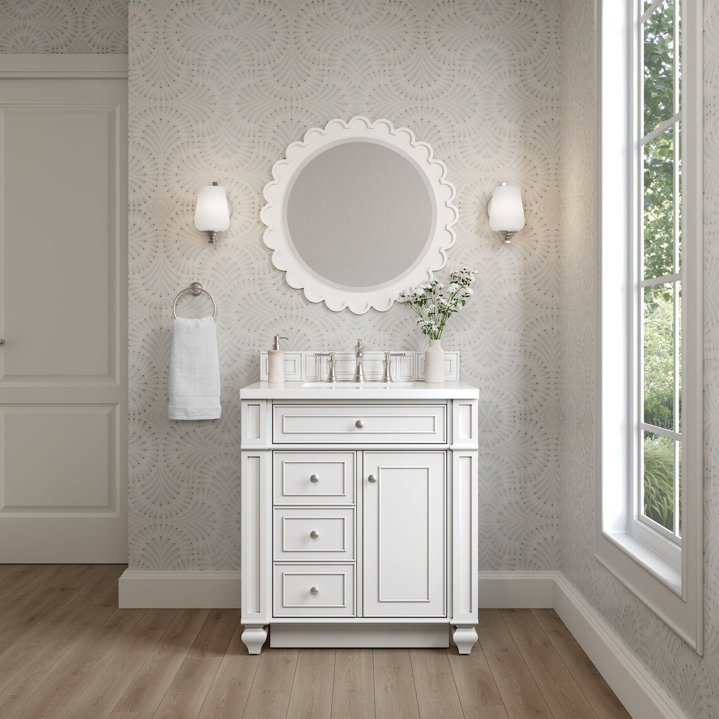 James Martin Bristol 30" Single Bathroom Vanity, Bright White by James Martin