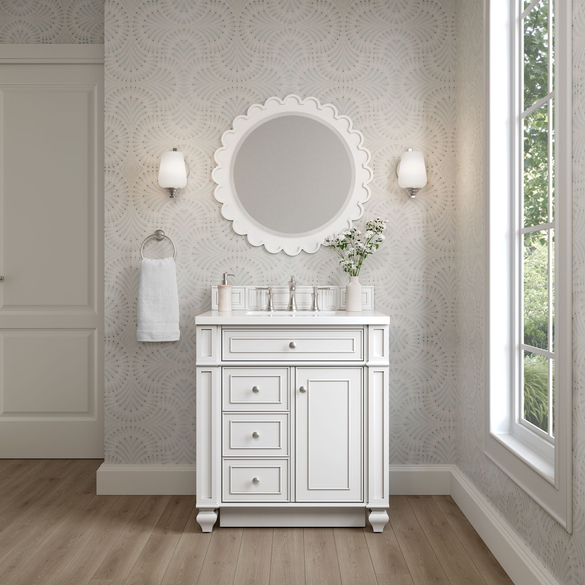 James Martin Bristol 30" Single Bathroom Vanity, Bright White by James Martin