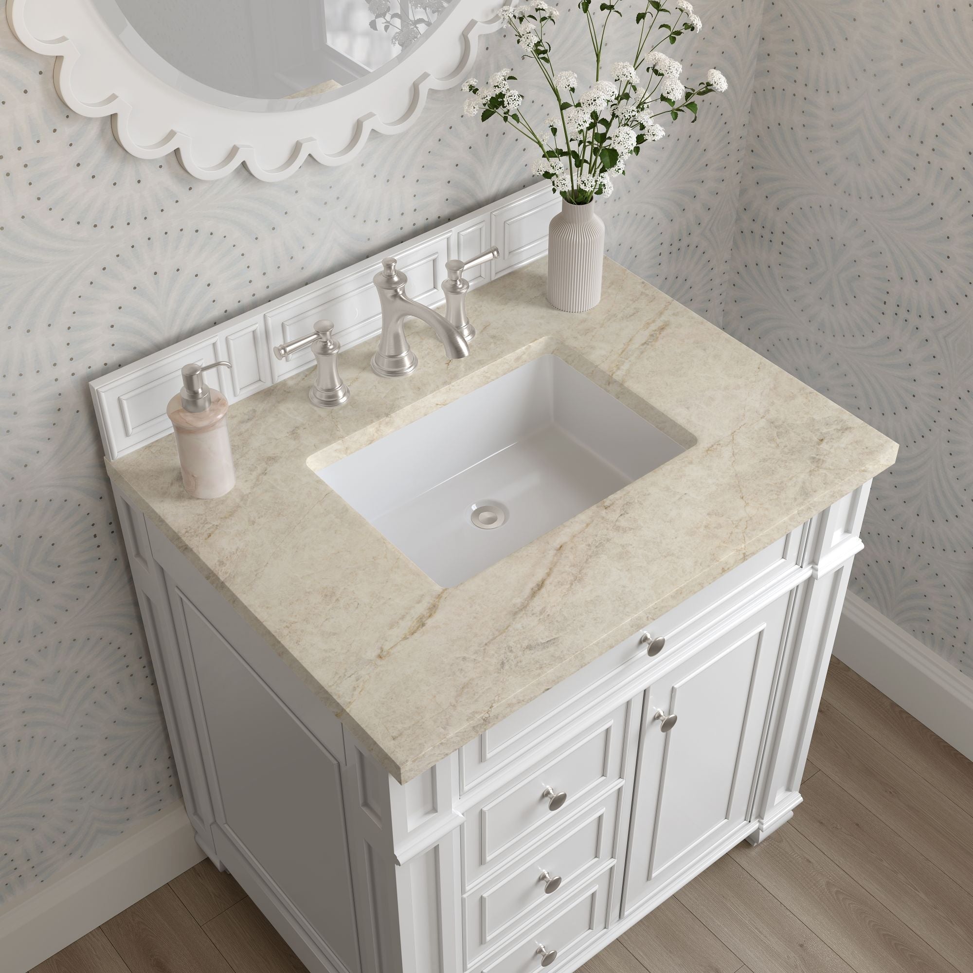 James Martin Bristol 30" Single Bathroom Vanity, Bright White by James Martin