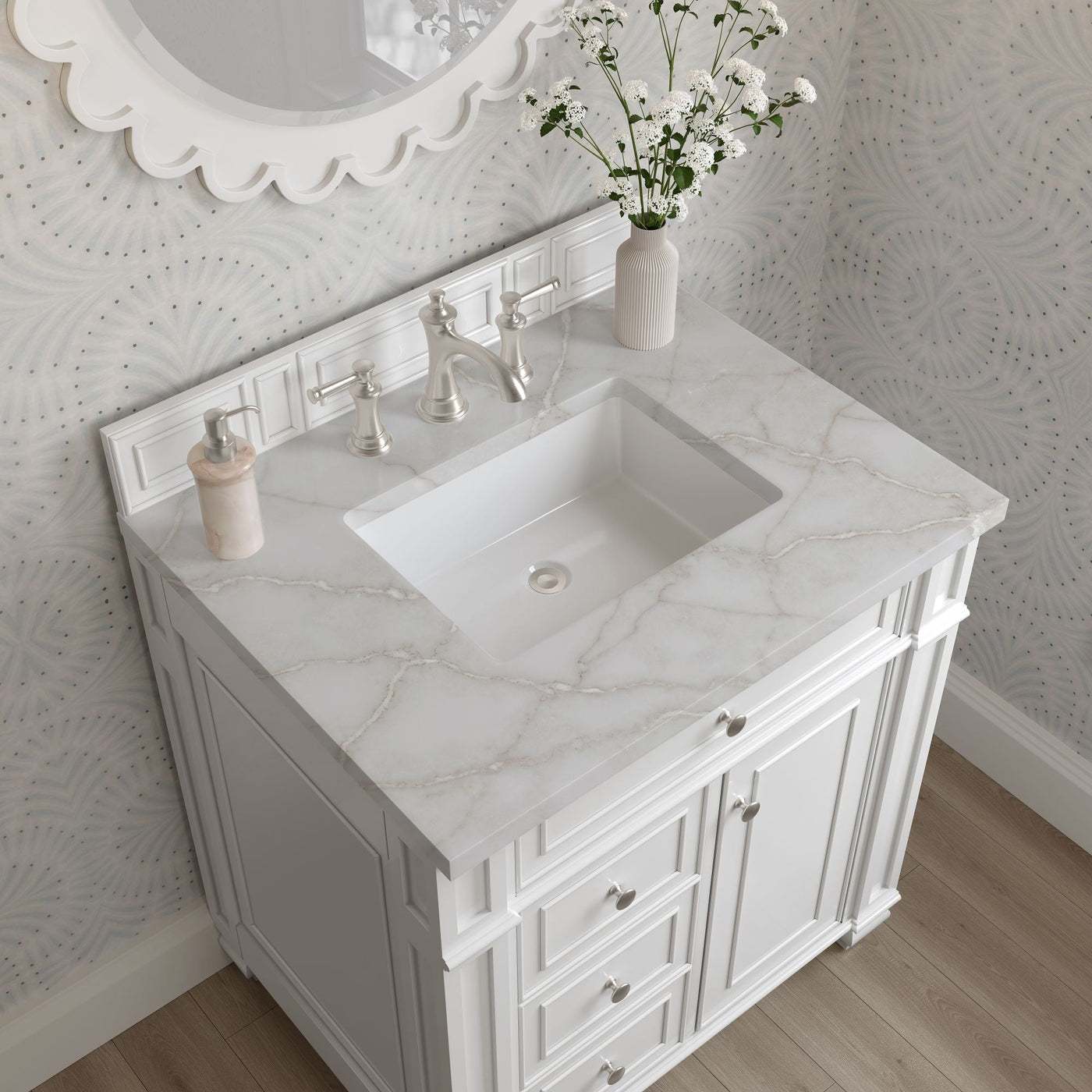 James Martin Bristol 30" Single Bathroom Vanity, Bright White by James Martin