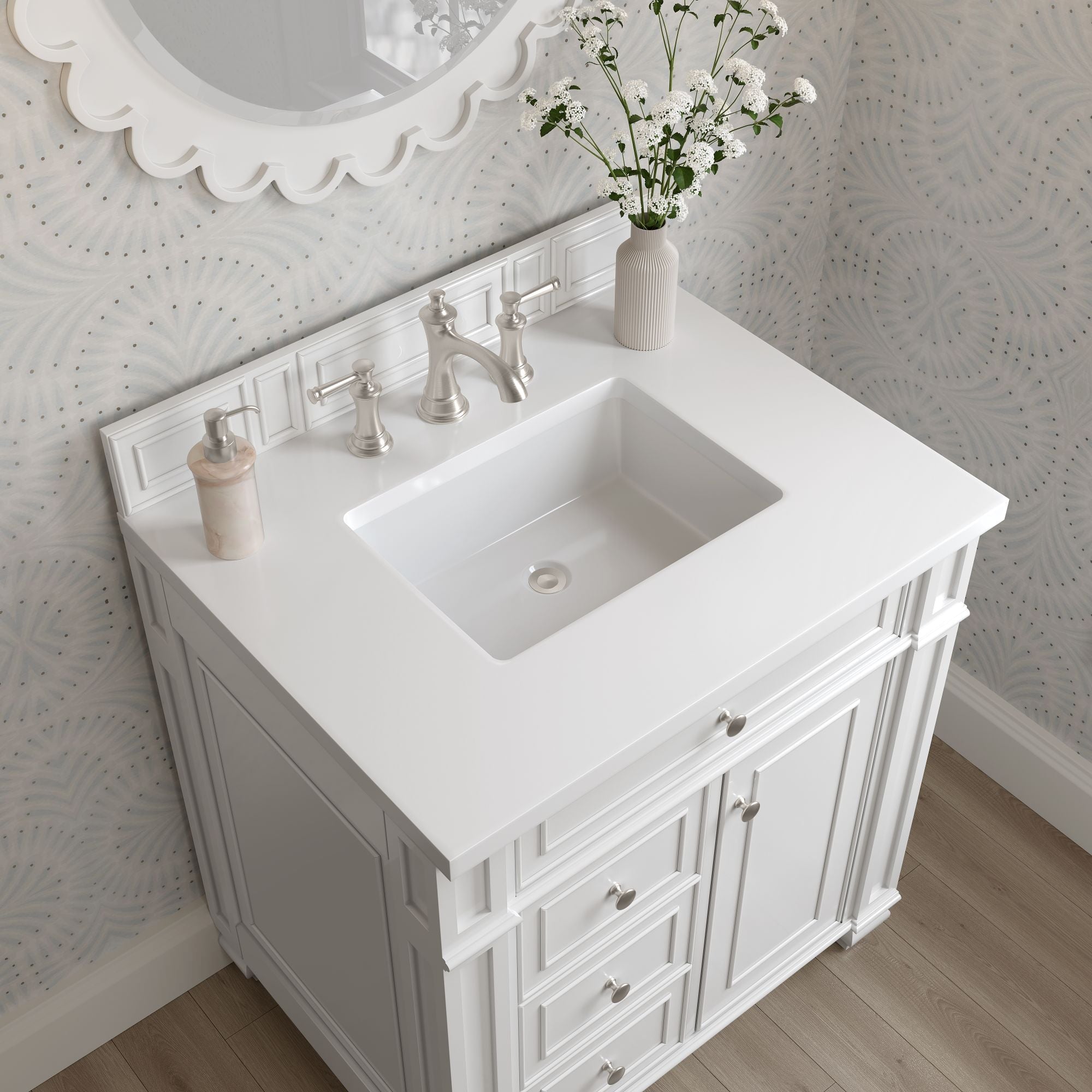 James Martin Bristol 30" Single Bathroom Vanity, Bright White by James Martin