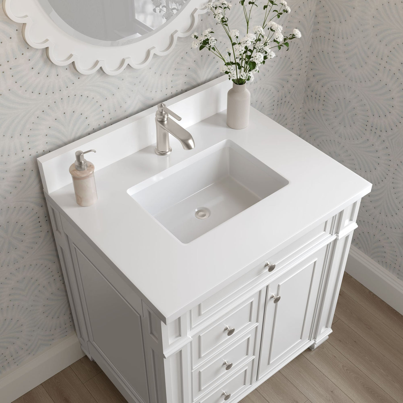 James Martin Bristol 30" Single Bathroom Vanity, Bright White by James Martin