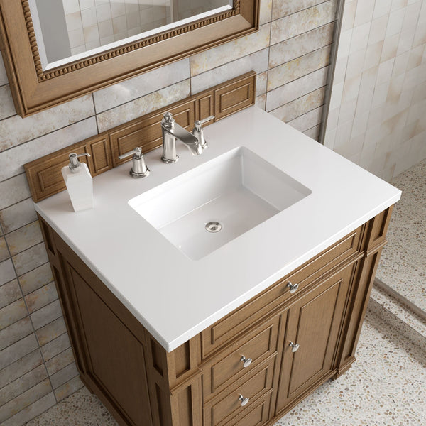 James Martin Bristol 30" Single Bathroom Vanity, Saddle Brown