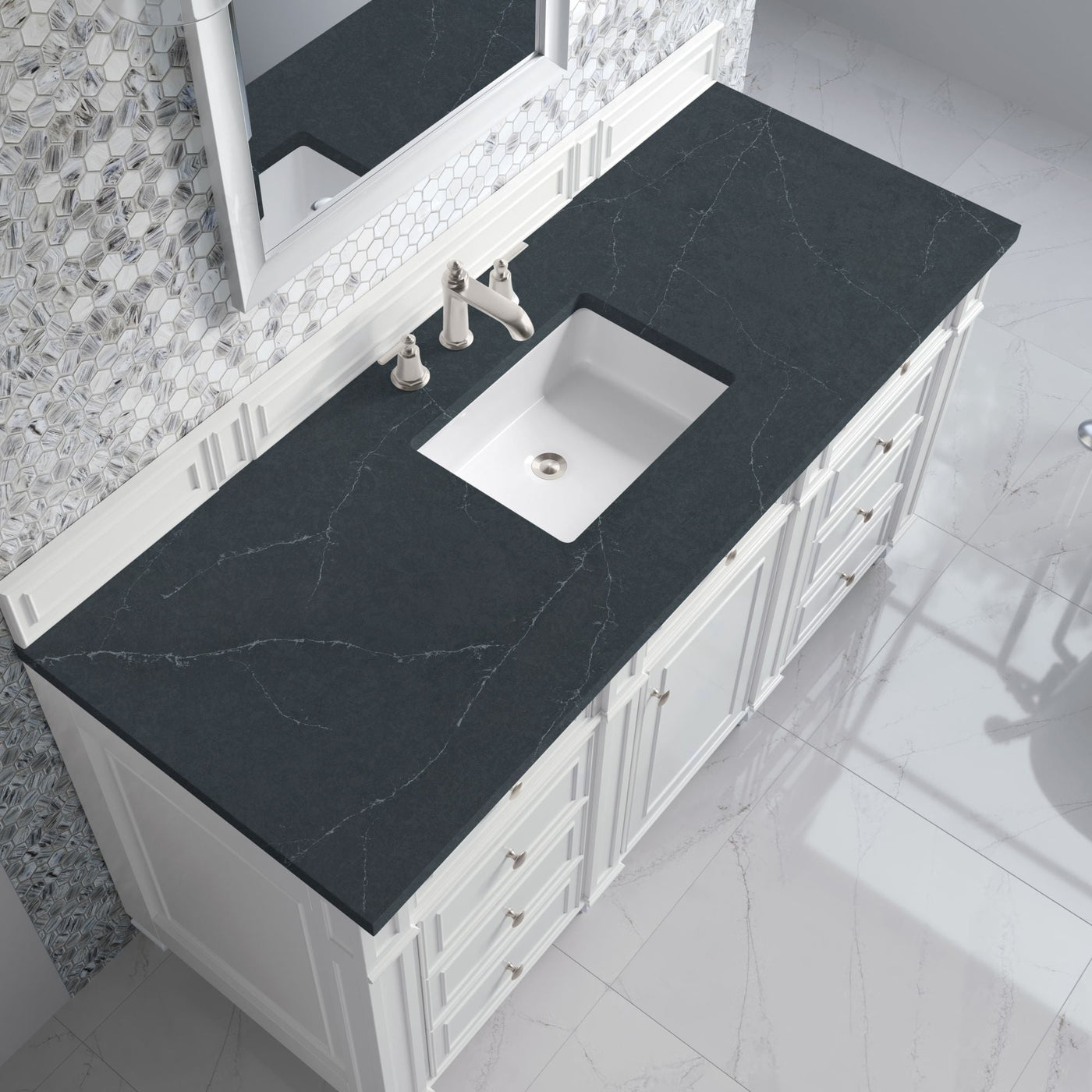 James Martin Bristol 60" Single Bathroom Vanity, Bright White by James Martin