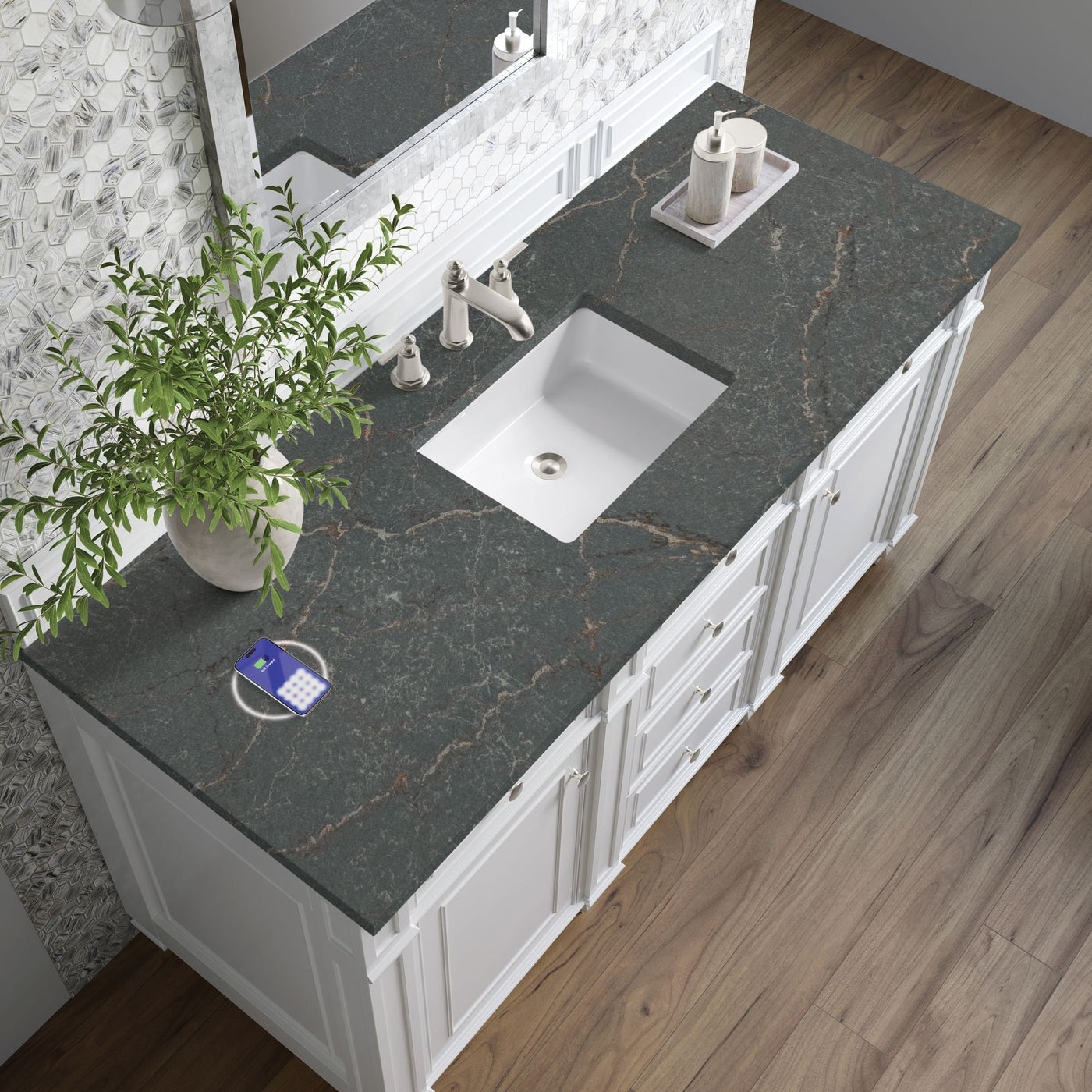 James Martin Bristol 60" Single Bathroom Vanity, Bright White by James Martin
