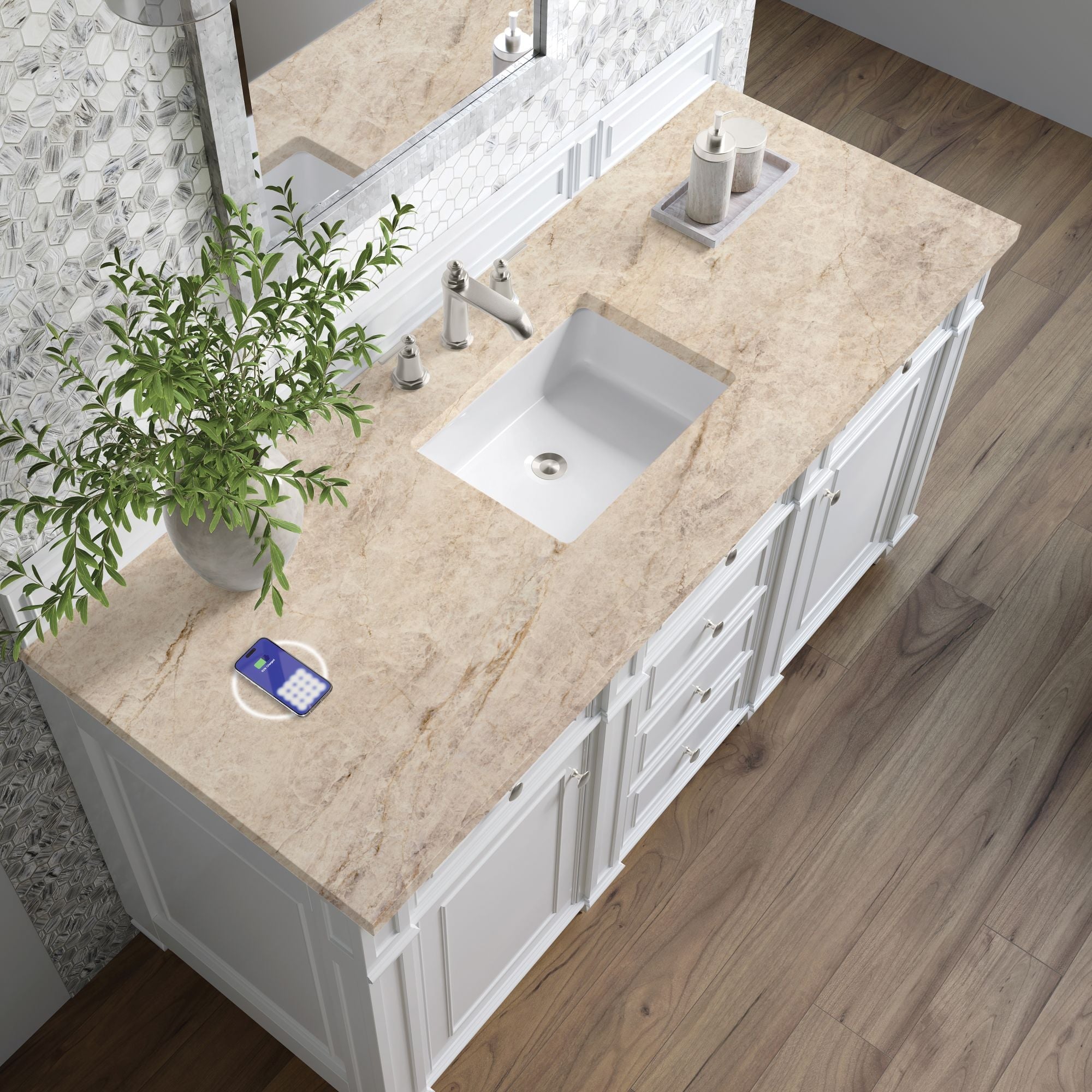 James Martin Bristol 60" Single Bathroom Vanity, Bright White by James Martin