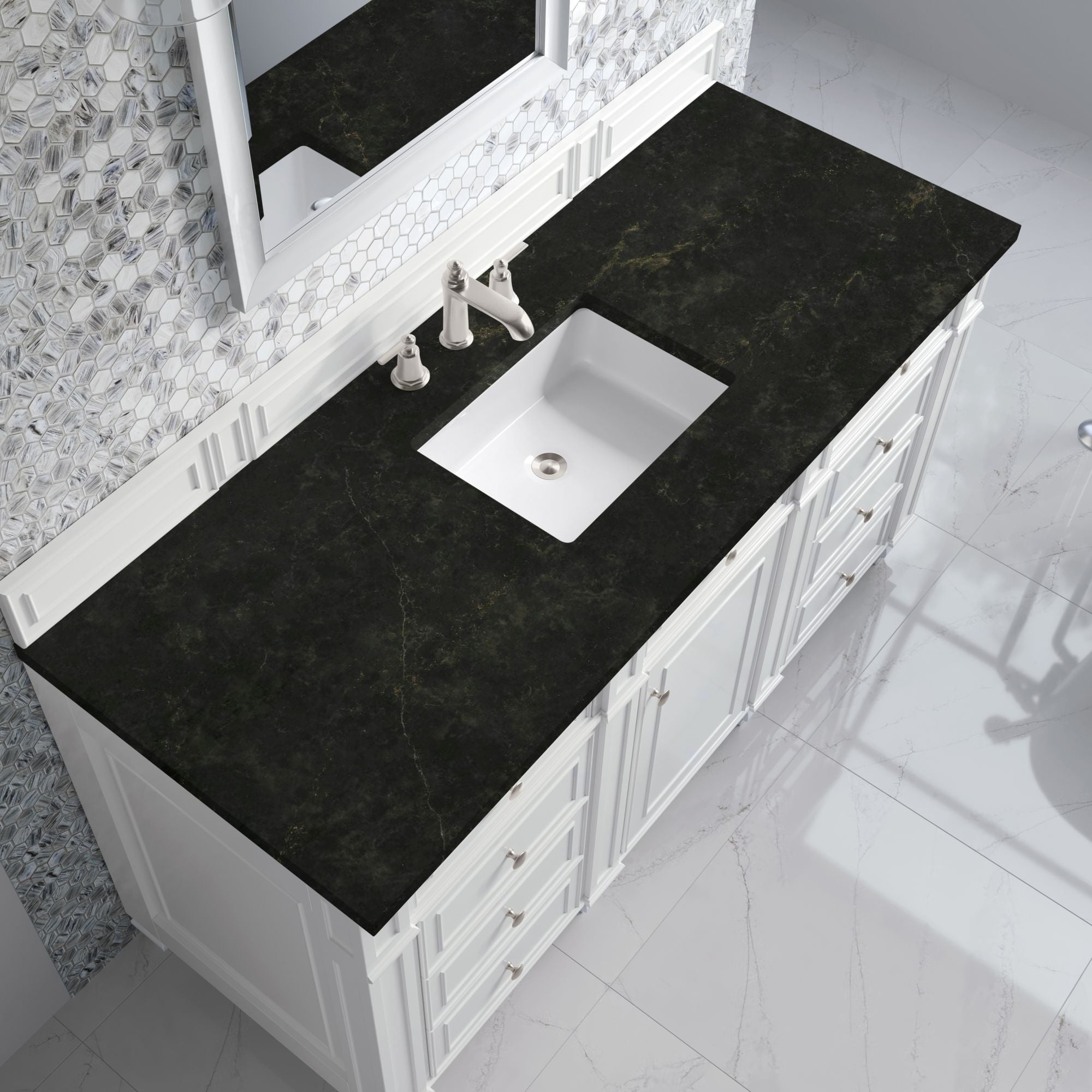 James Martin Bristol 60" Single Bathroom Vanity, Bright White by James Martin
