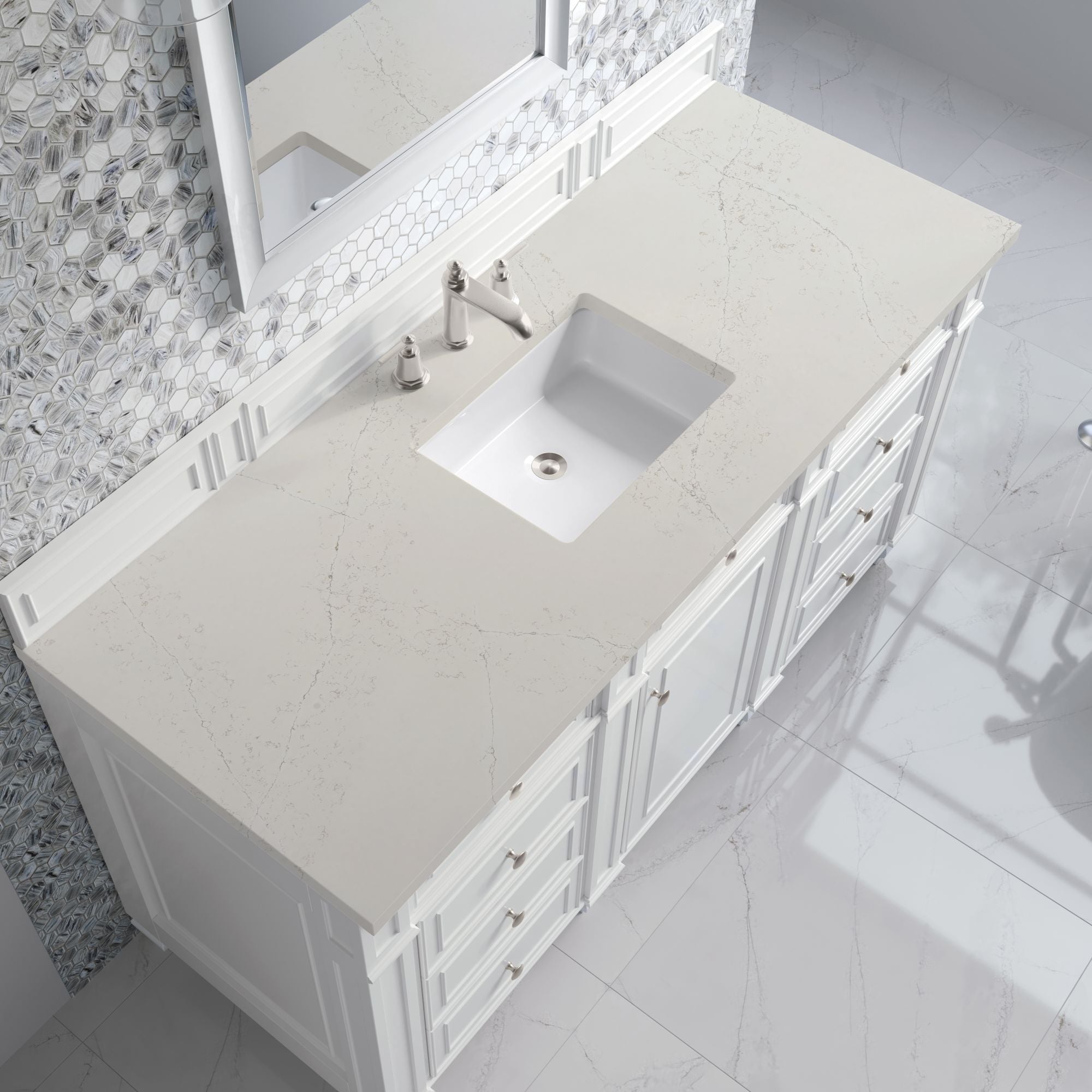 James Martin Bristol 60" Single Bathroom Vanity, Bright White by James Martin