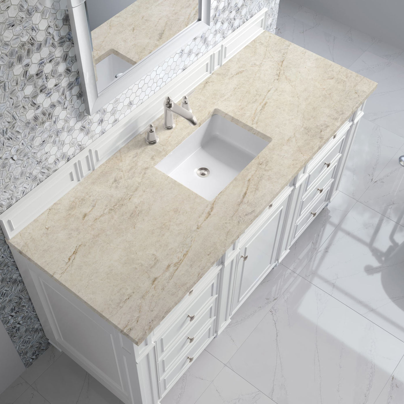 James Martin Bristol 60" Single Bathroom Vanity, Bright White by James Martin