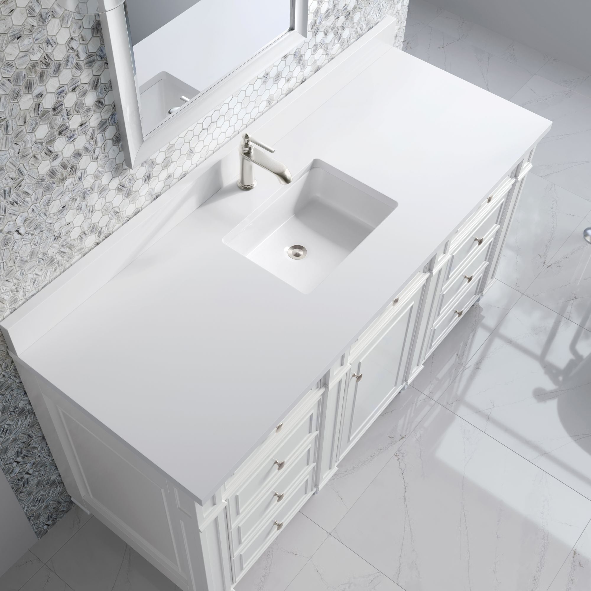 James Martin Bristol 60" Single Bathroom Vanity, Bright White by James Martin