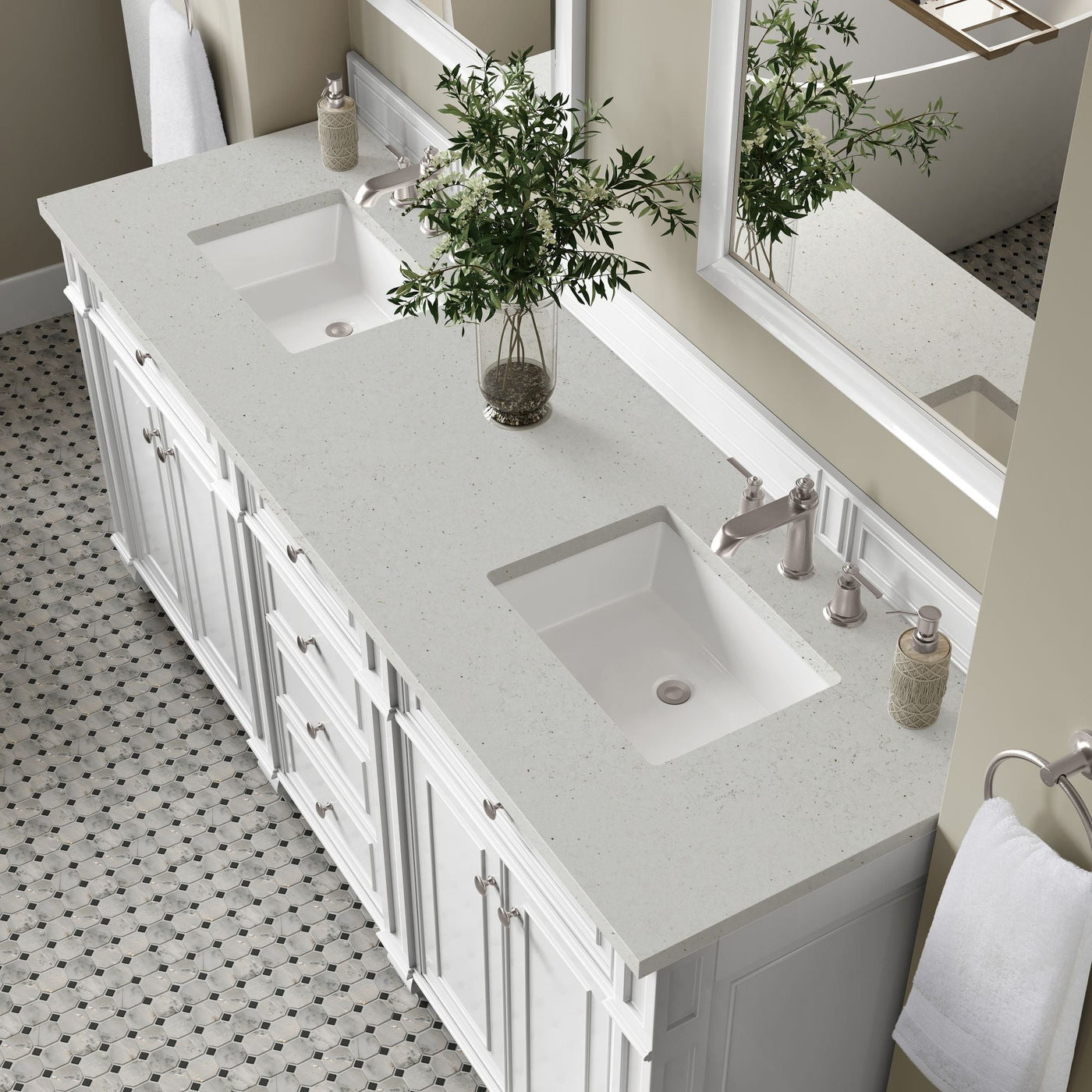 James Martin Bristol 72" Double Bathroom Vanity, Bright White by James Martin