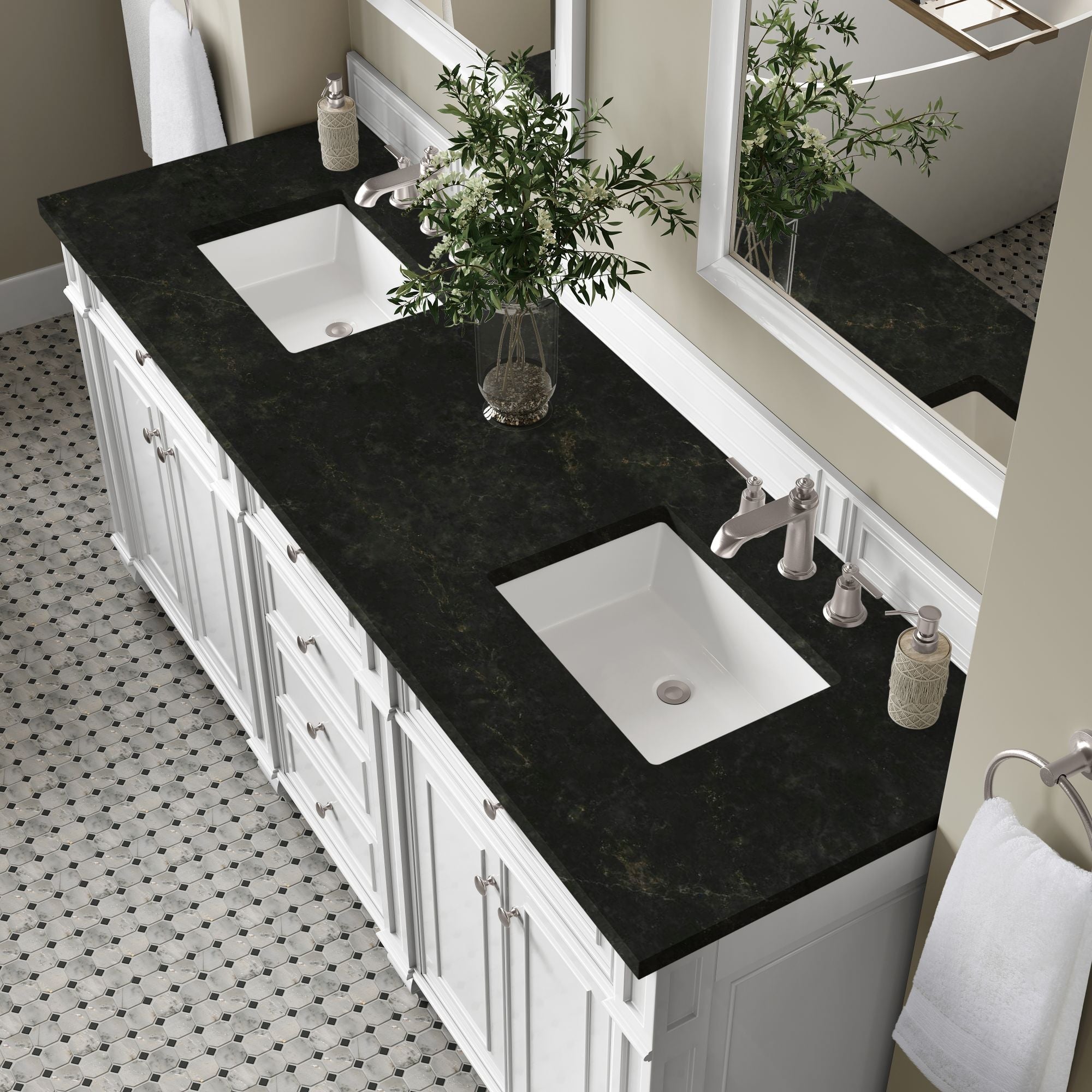 James Martin Bristol 72" Double Bathroom Vanity, Bright White by James Martin