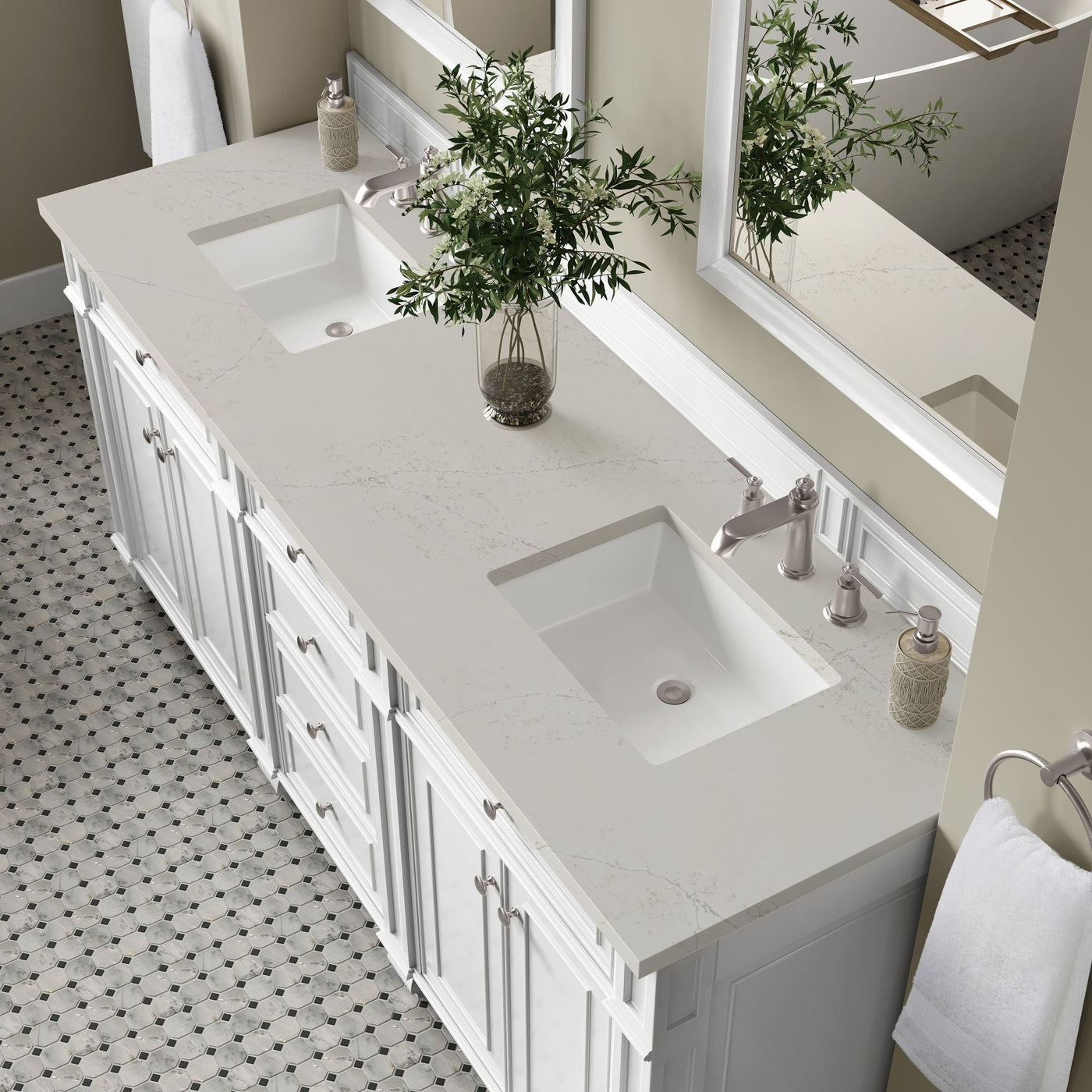 James Martin Bristol 72" Double Bathroom Vanity, Bright White by James Martin