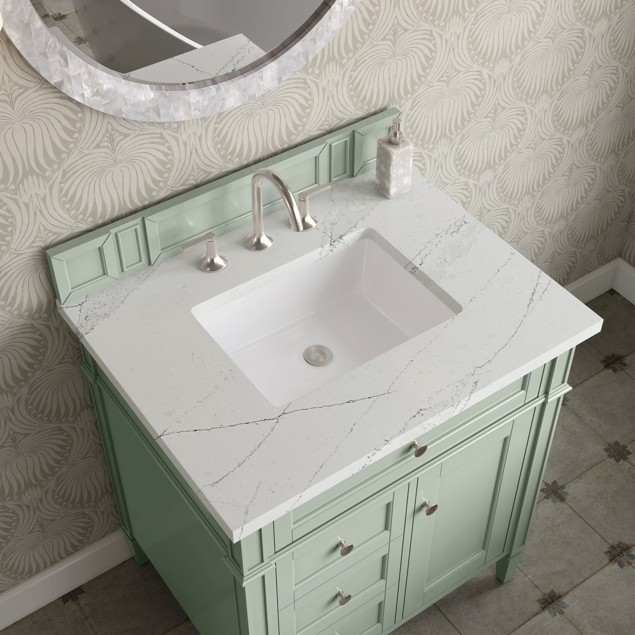 James Martin Brittany 30" Single Bathroom Vanity, Sage Green by James Martin