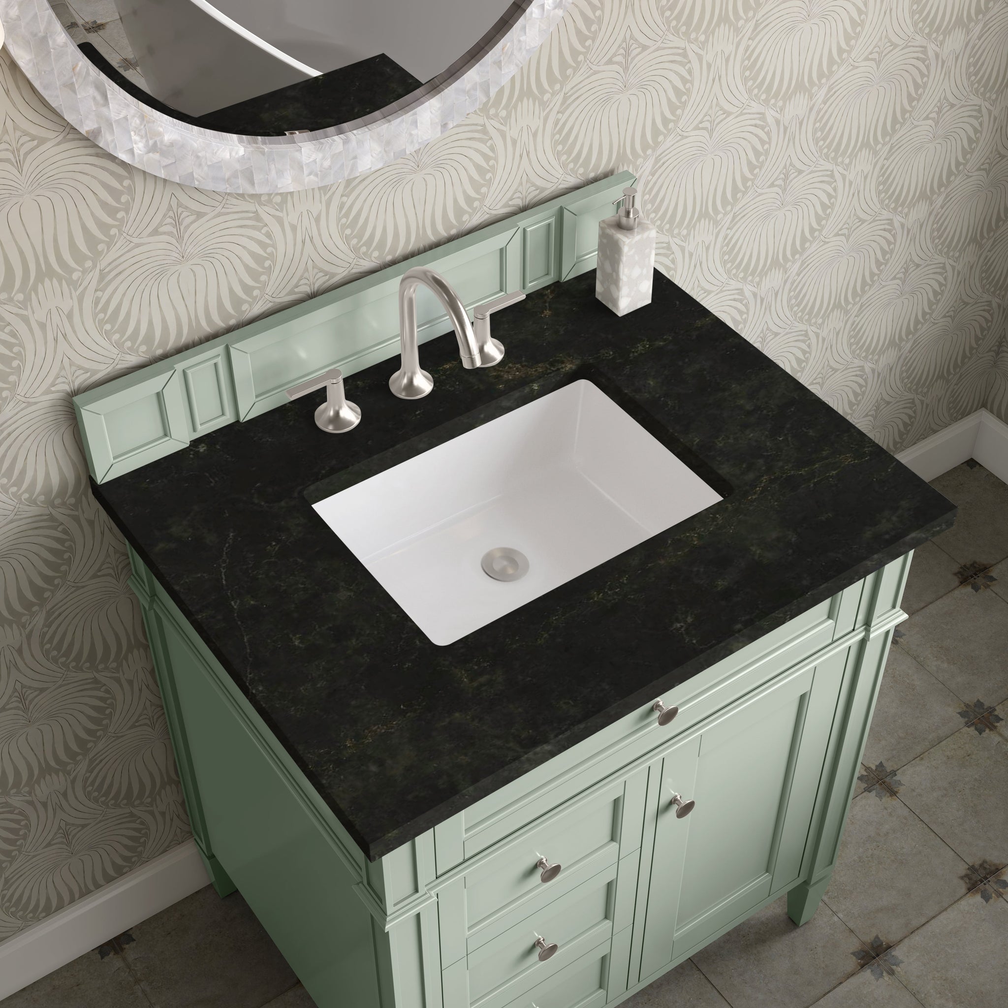 James Martin Brittany 30" Single Bathroom Vanity, Sage Green by James Martin