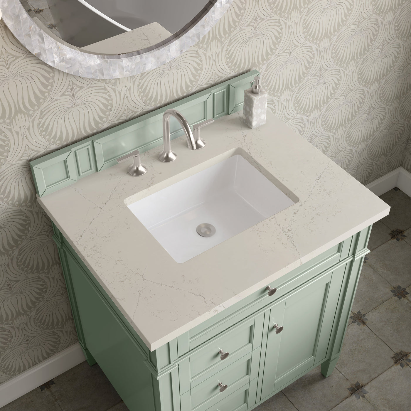 James Martin Brittany 30" Single Bathroom Vanity, Sage Green by James Martin