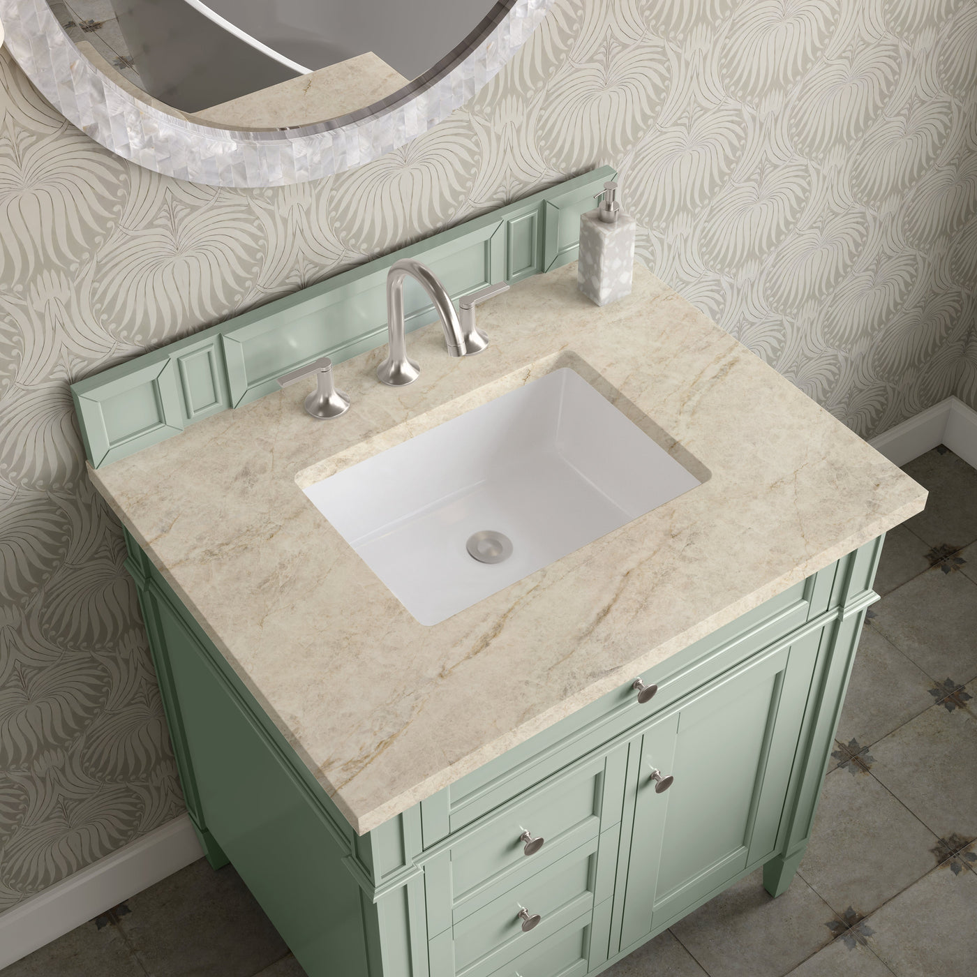 James Martin Brittany 30" Single Bathroom Vanity, Sage Green by James Martin