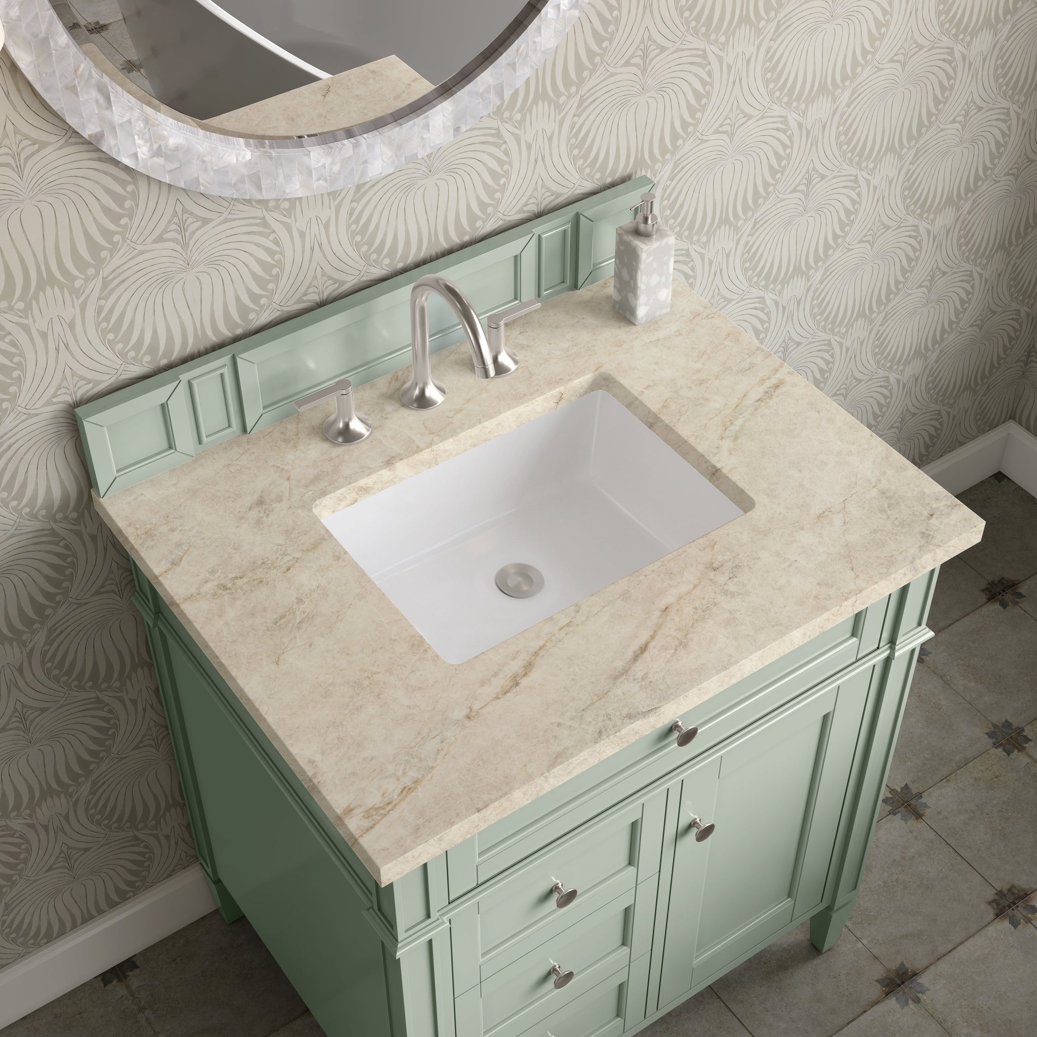 James Martin Brittany 30" Single Bathroom Vanity, Sage Green by James Martin