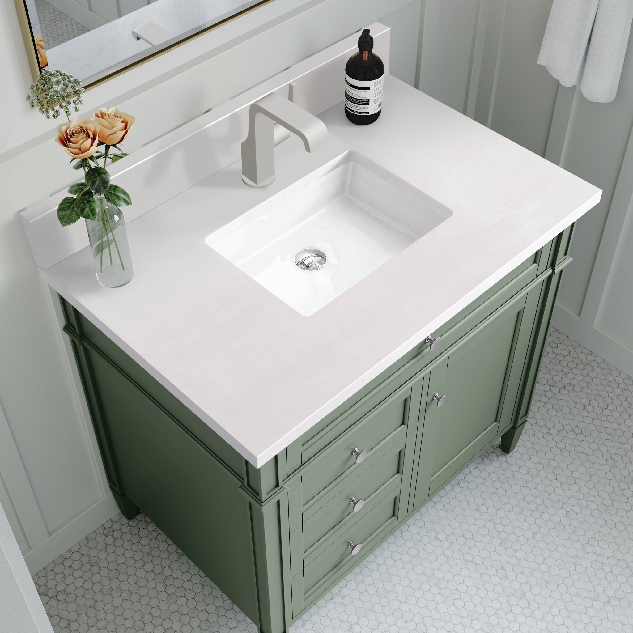 James Martin Brittany 36" Single Bathroom Vanity, Smokey Celadon by James Martin