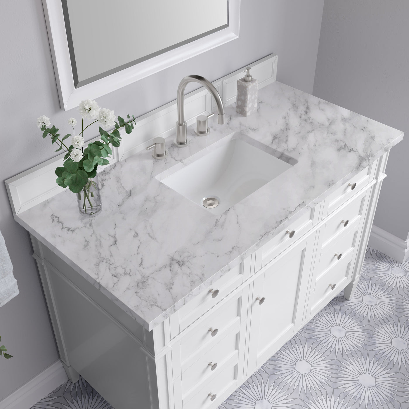 James Martin Brittany 48" Single Bathroom Vanity, Bright White by James Martin