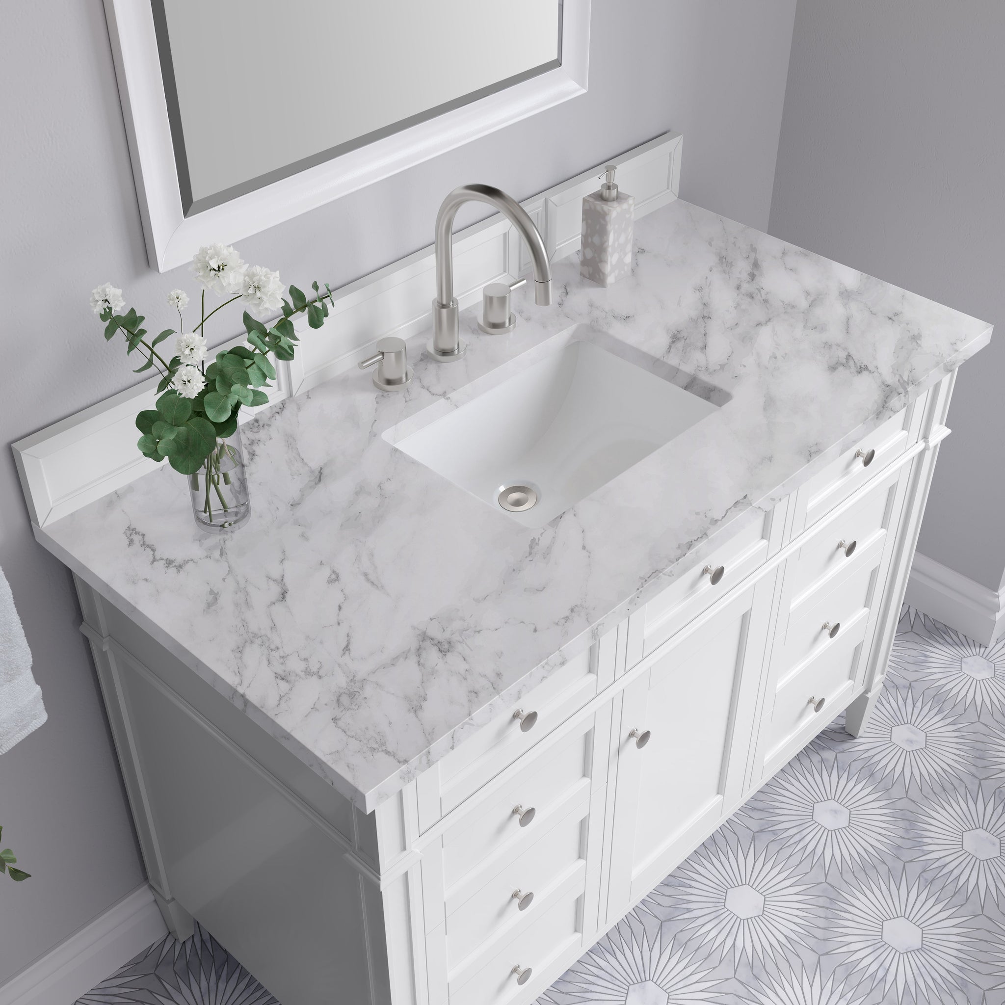James Martin Brittany 48" Single Bathroom Vanity, Bright White by James Martin