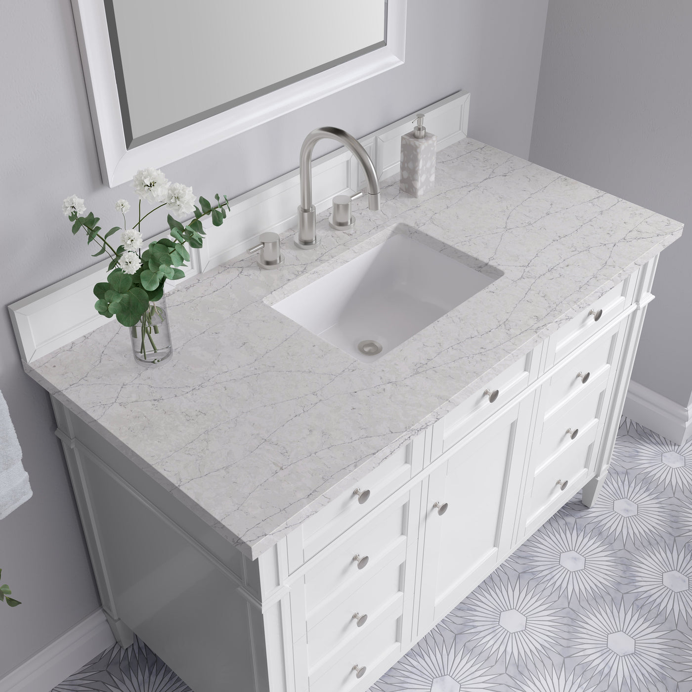 James Martin Brittany 48" Single Bathroom Vanity, Bright White by James Martin