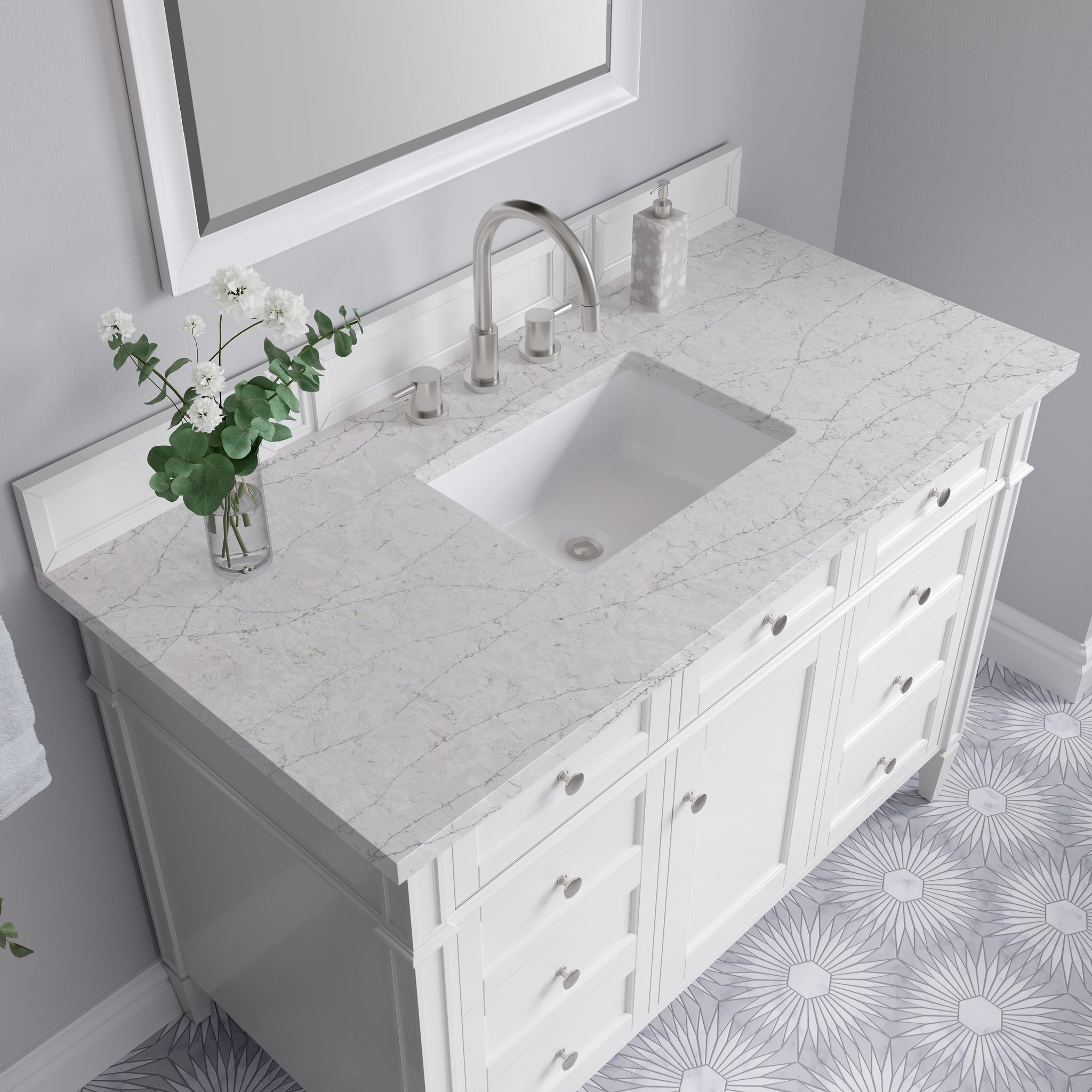 James Martin Brittany 48" Single Bathroom Vanity, Bright White by James Martin