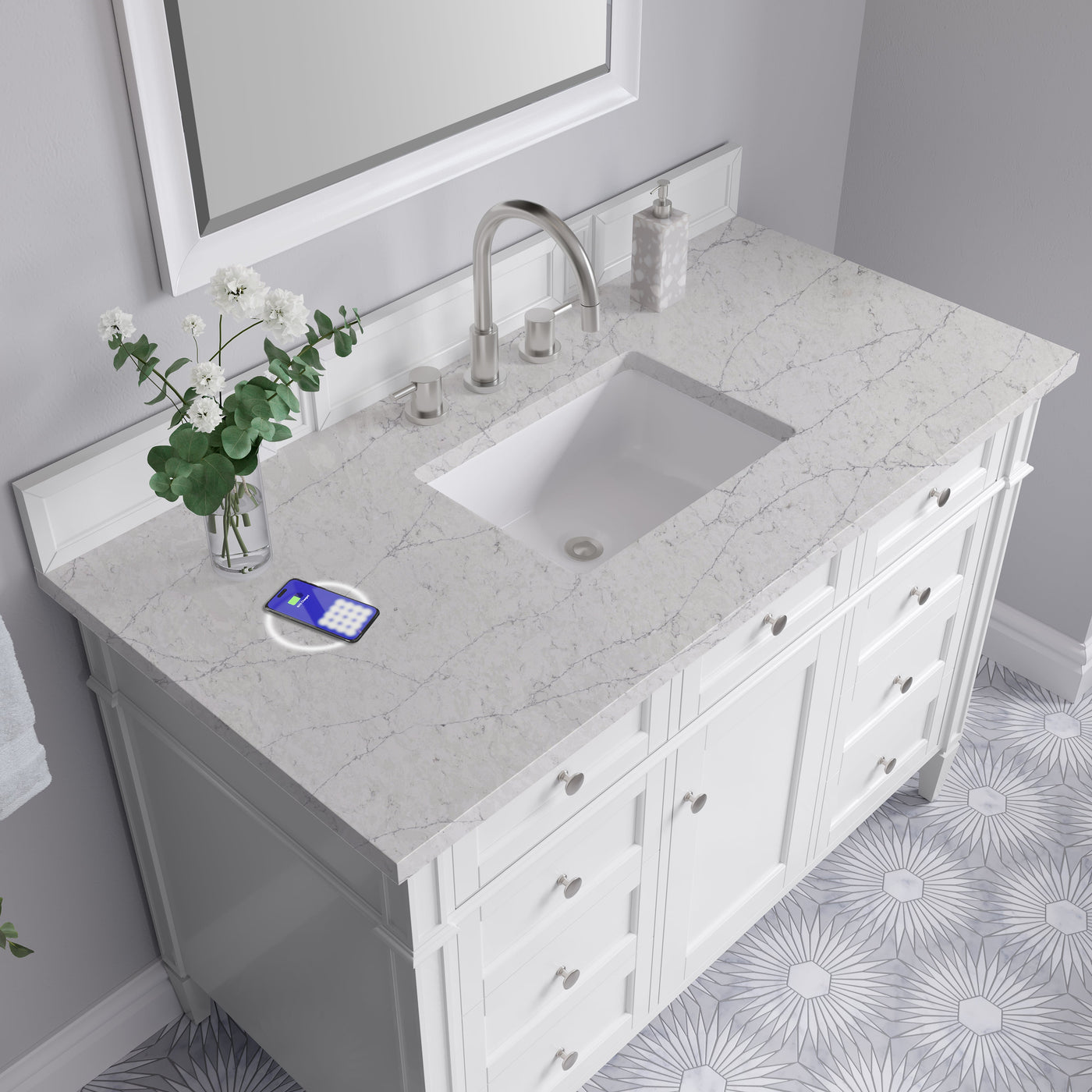 James Martin Brittany 48" Single Bathroom Vanity, Bright White by James Martin