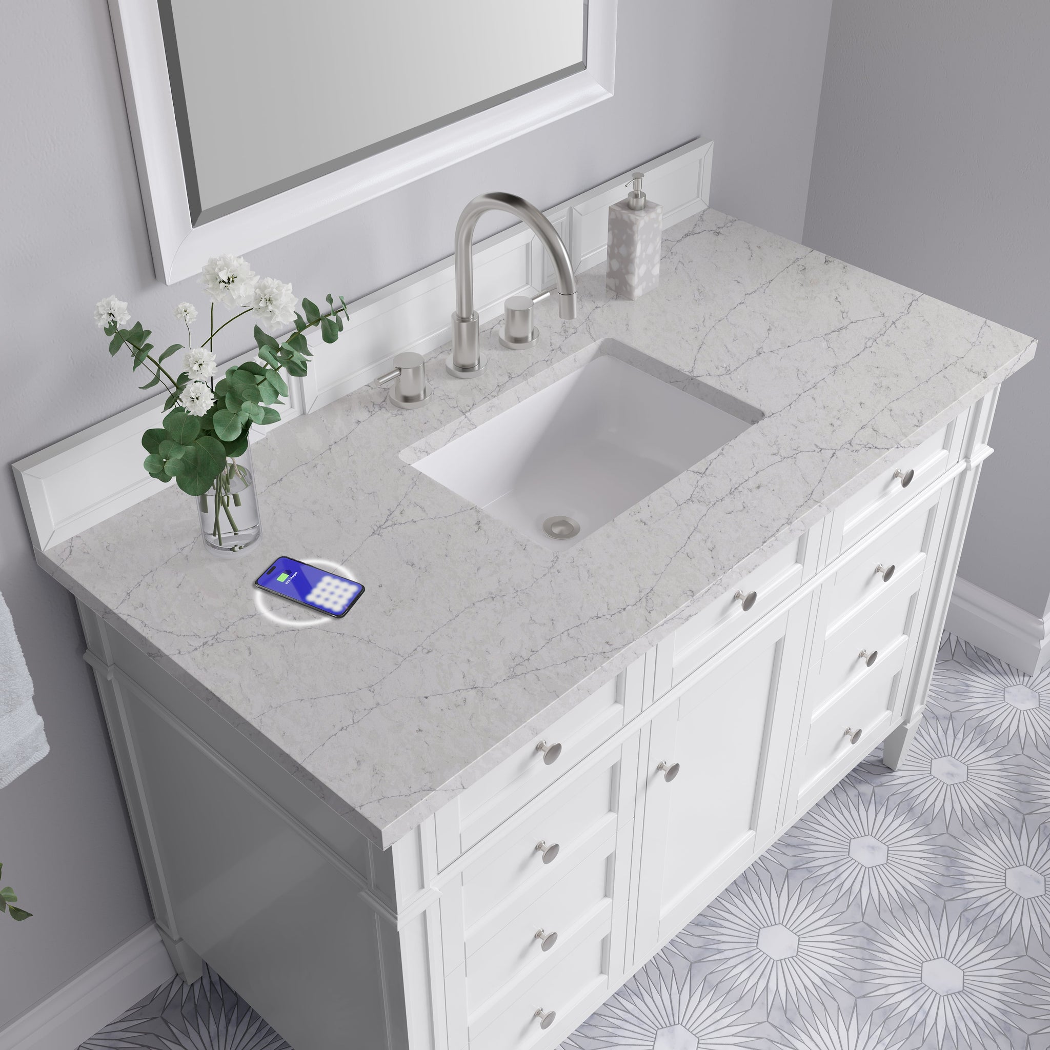 James Martin Brittany 48" Single Bathroom Vanity, Bright White by James Martin