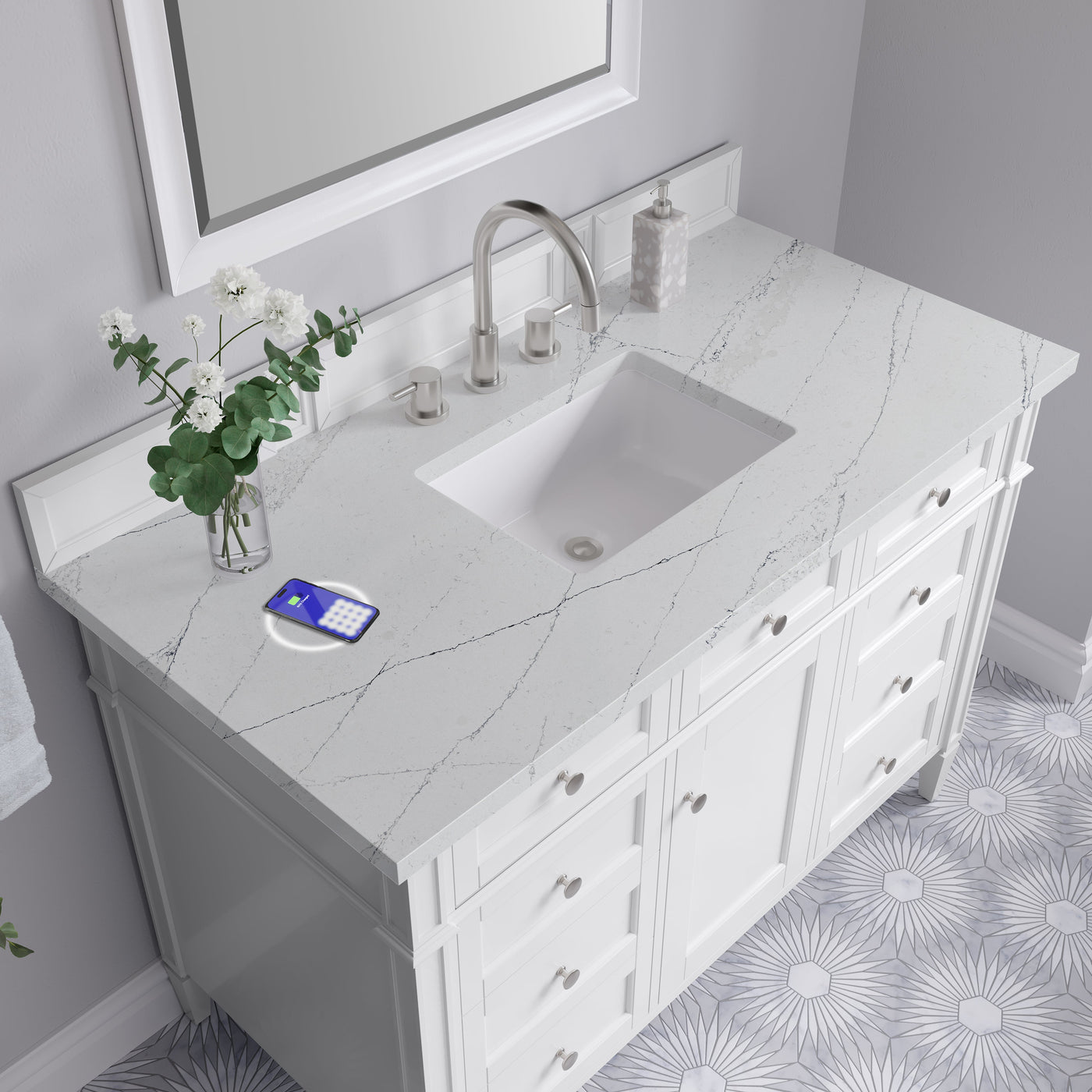 James Martin Brittany 48" Single Bathroom Vanity, Bright White by James Martin