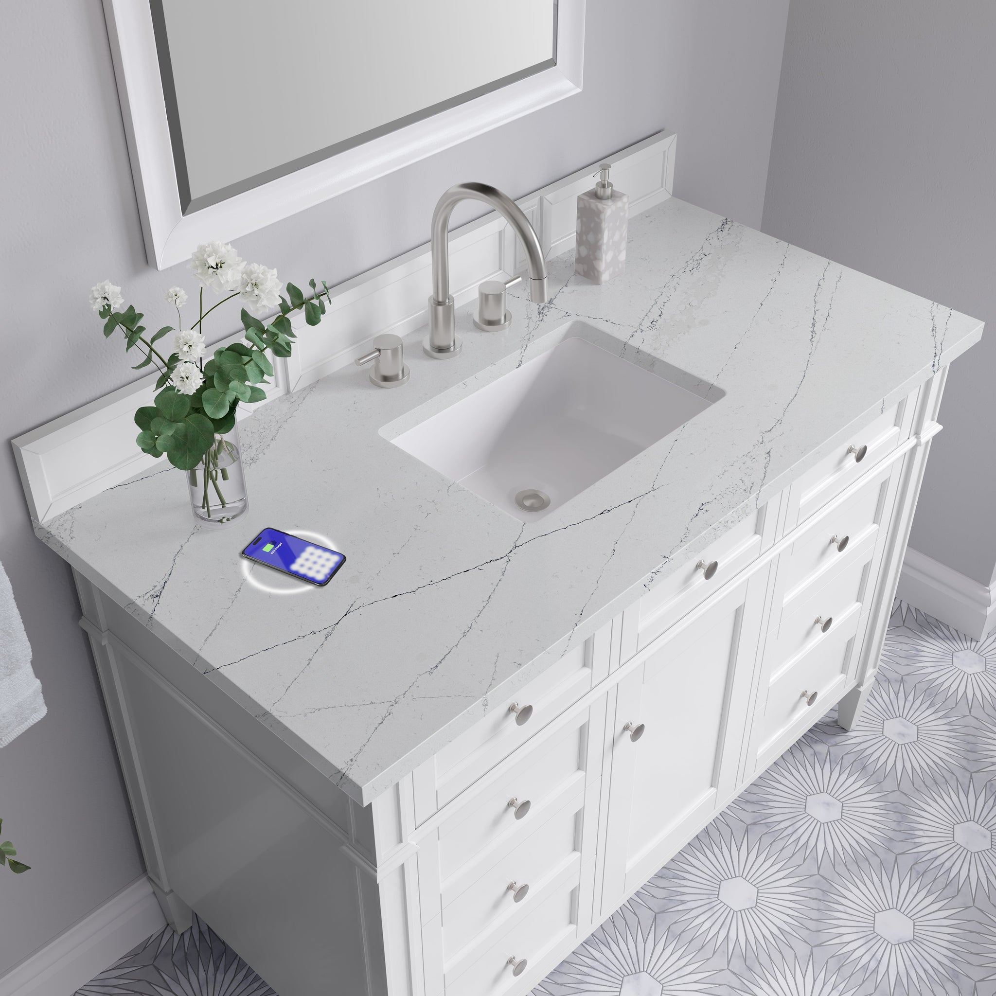 James Martin Brittany 48" Single Bathroom Vanity, Bright White by James Martin