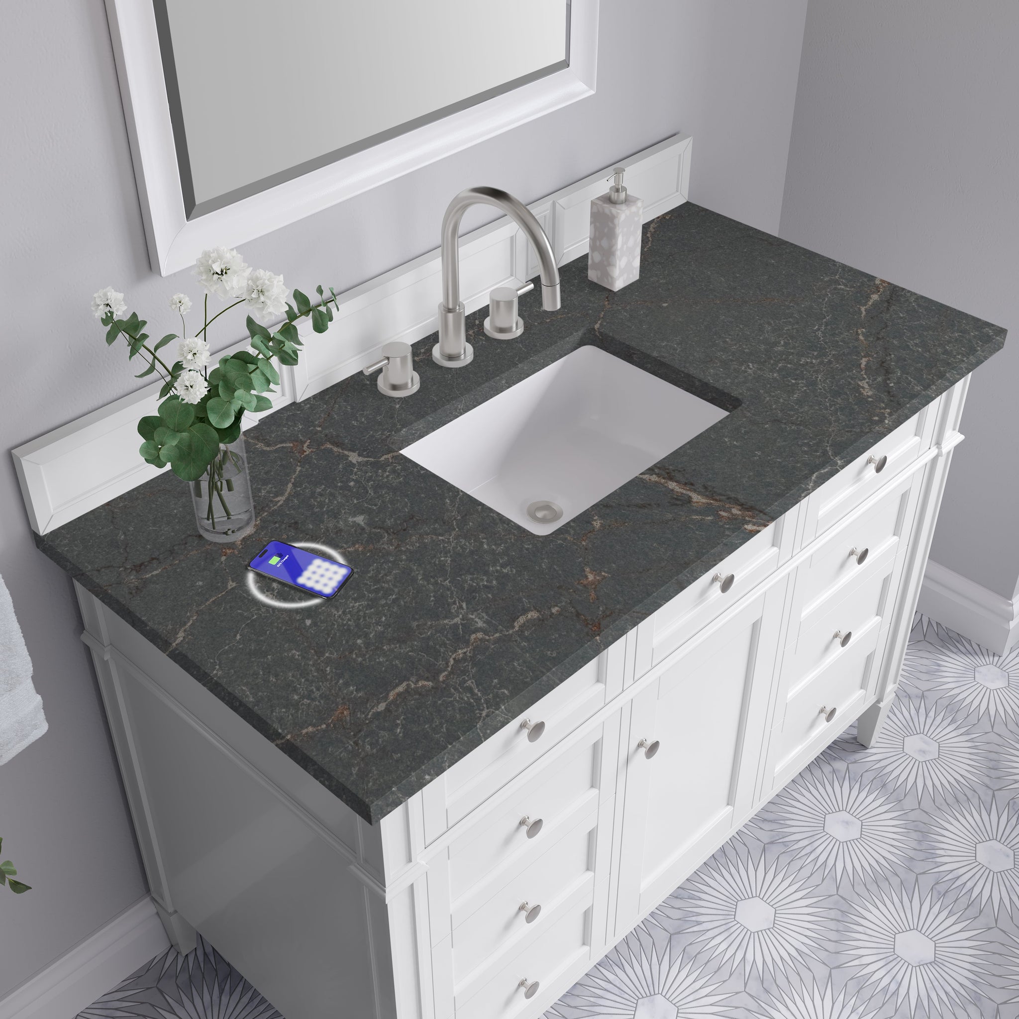 James Martin Brittany 48" Single Bathroom Vanity, Bright White by James Martin