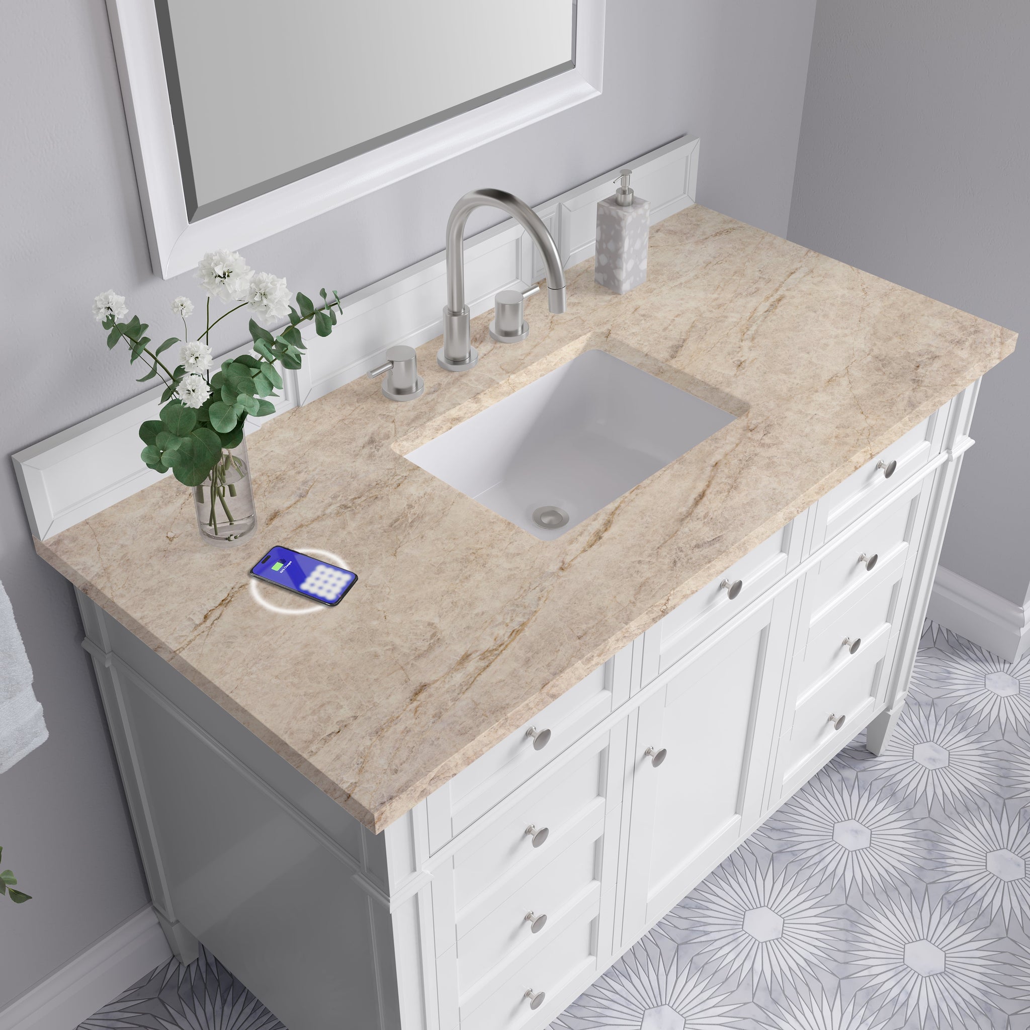 James Martin Brittany 48" Single Bathroom Vanity, Bright White by James Martin