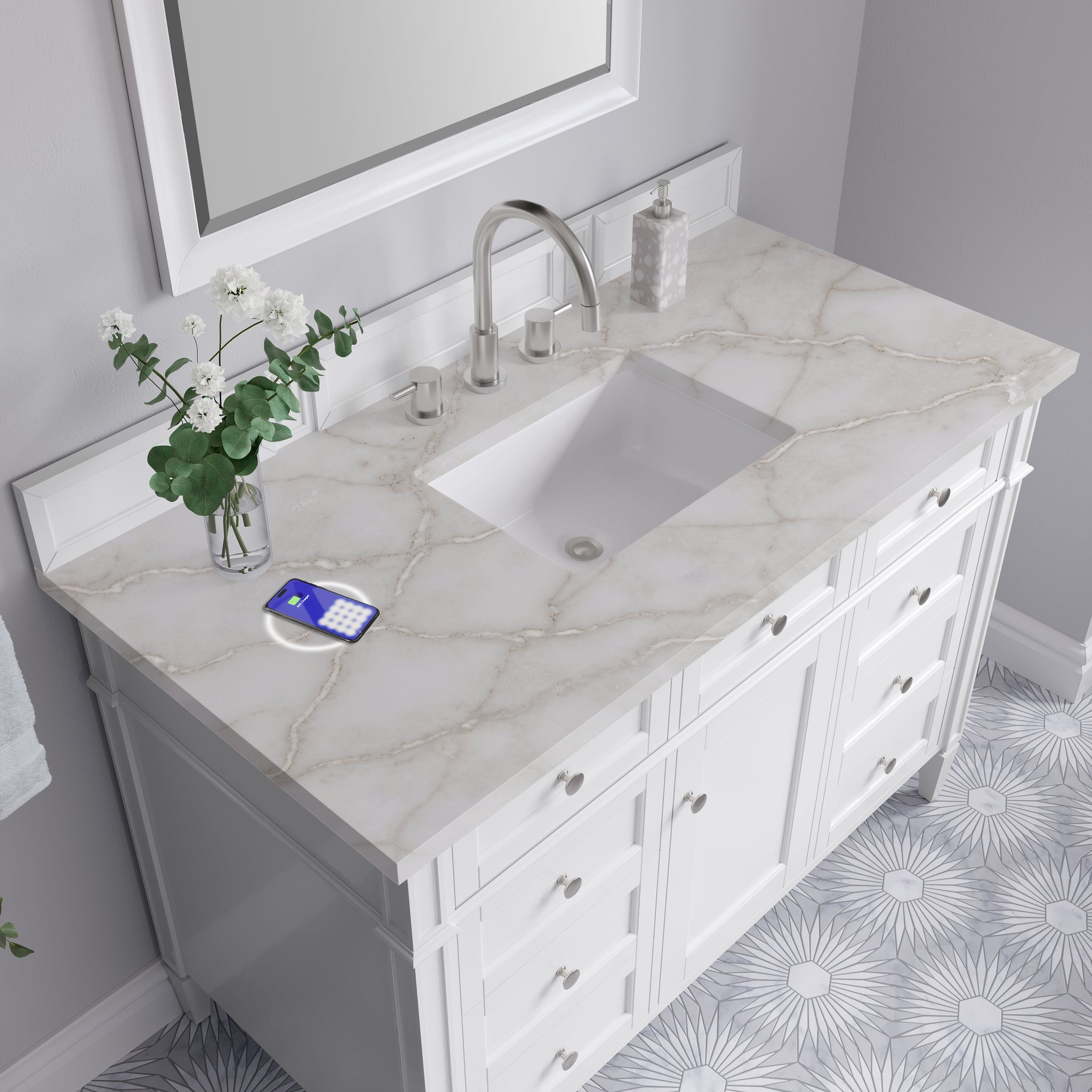 James Martin Brittany 48" Single Bathroom Vanity, Bright White by James Martin