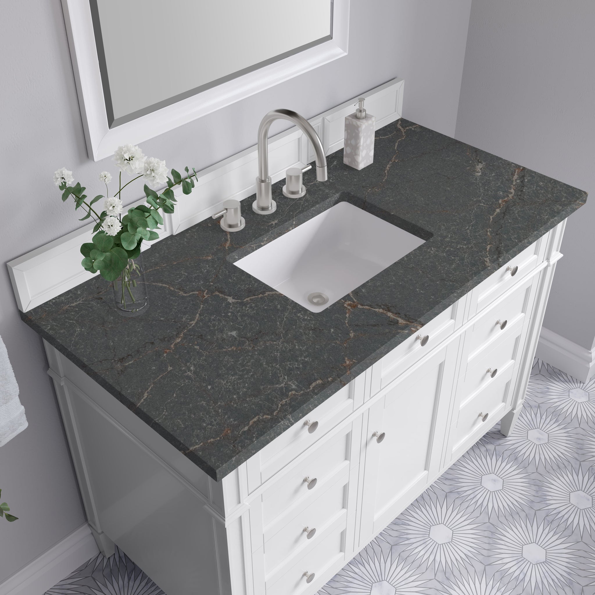 James Martin Brittany 48" Single Bathroom Vanity, Bright White by James Martin